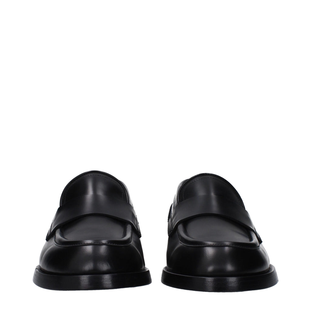Dolce & Gabbana Schwarze Leder Slipper