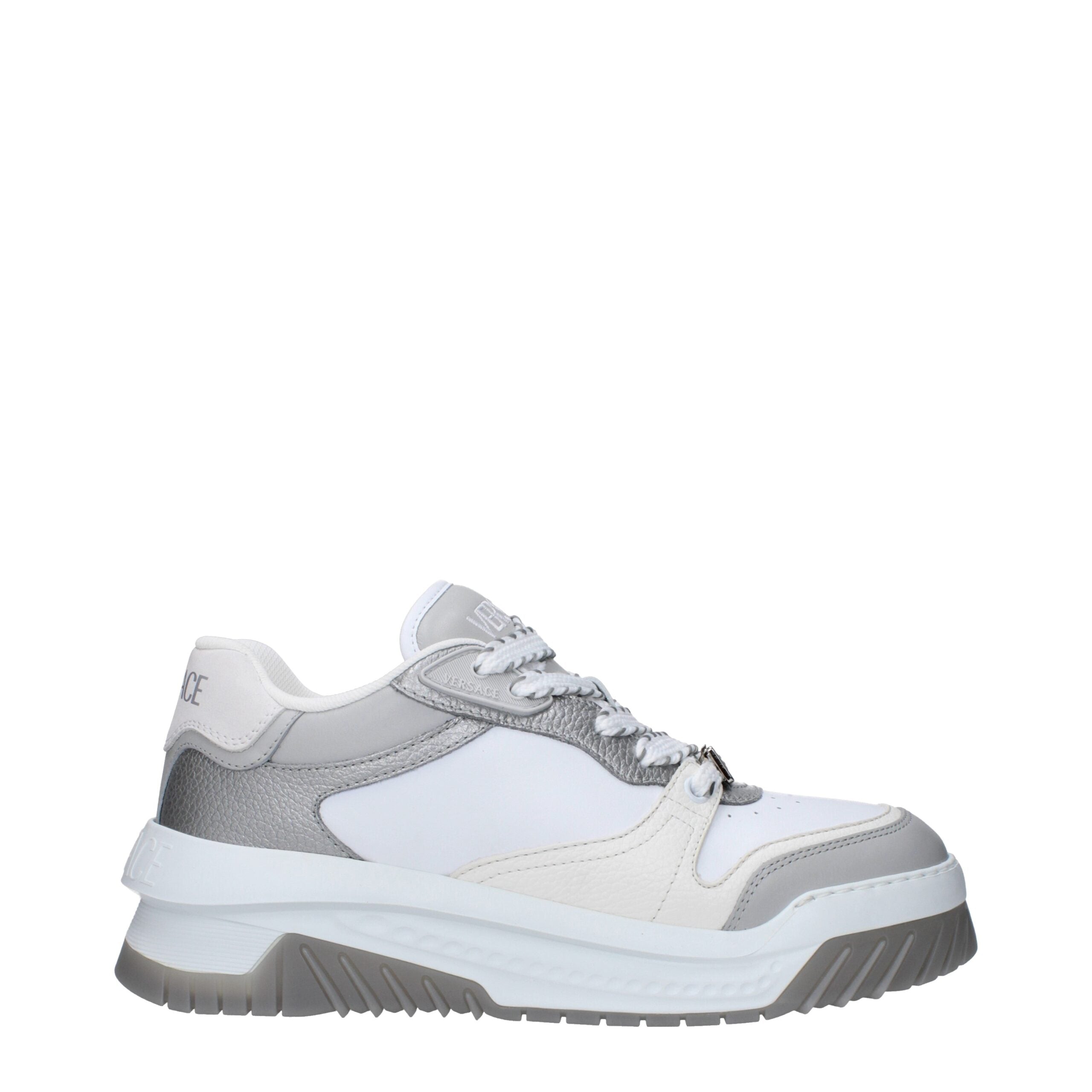 Versace Chunky Sneakers aus weißem Leder
