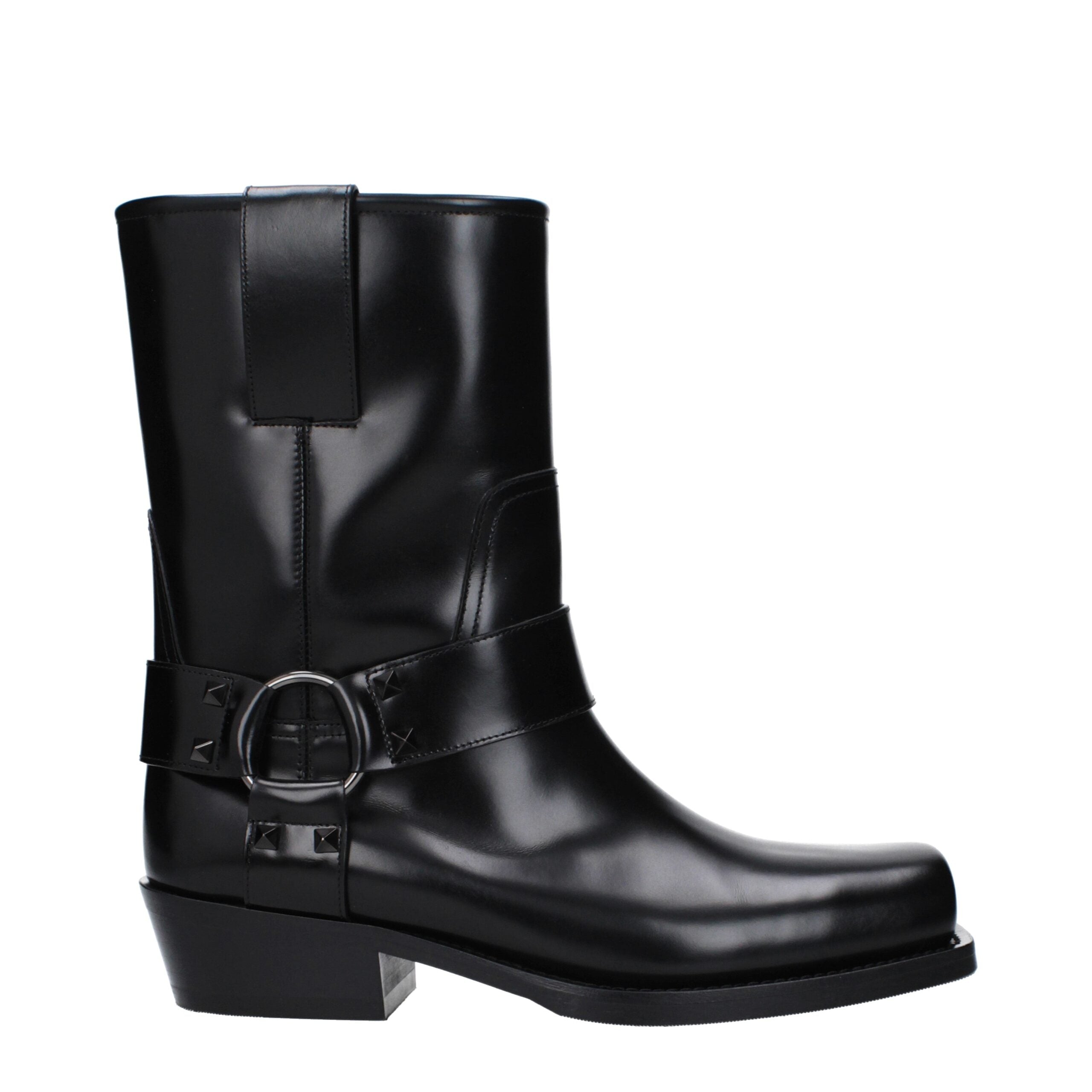 Valentino Garavani Schwarze Lederstiefeletten