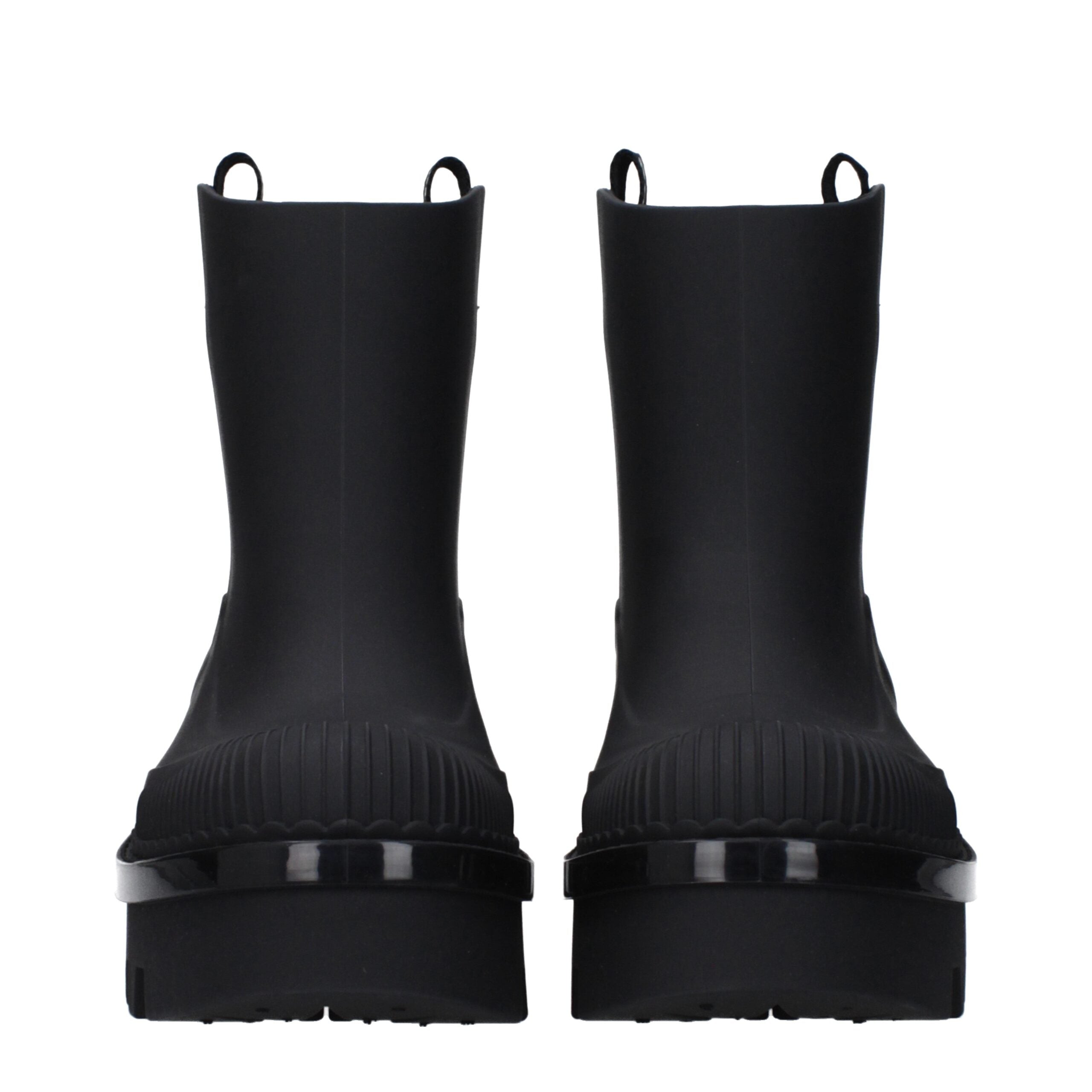 Chloé Schwarze Baumwollstiefeletten