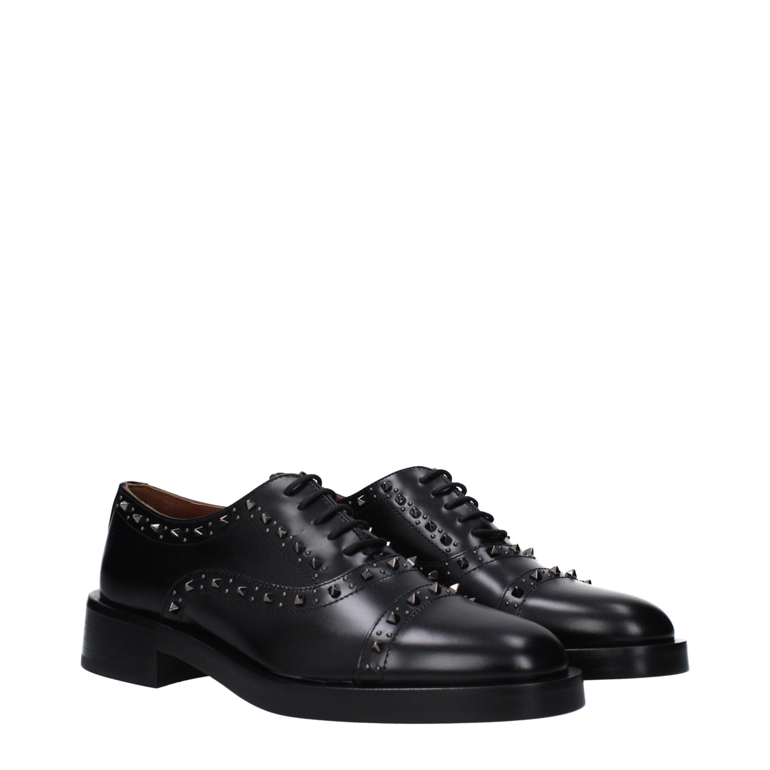 Valentino Garavani Schwarze Leder Oxfords und Derbies