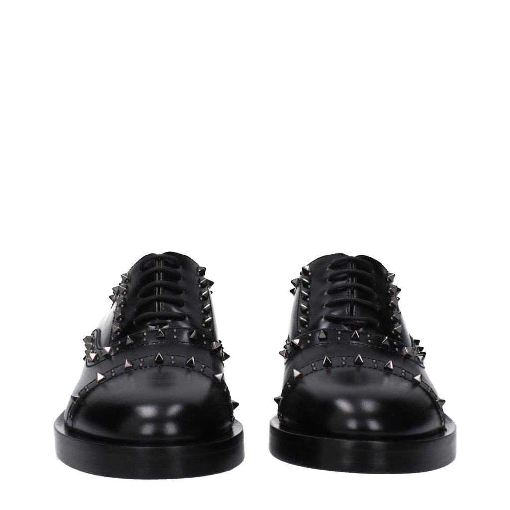 Valentino Garavani Schwarze Leder Oxfords und Derbies