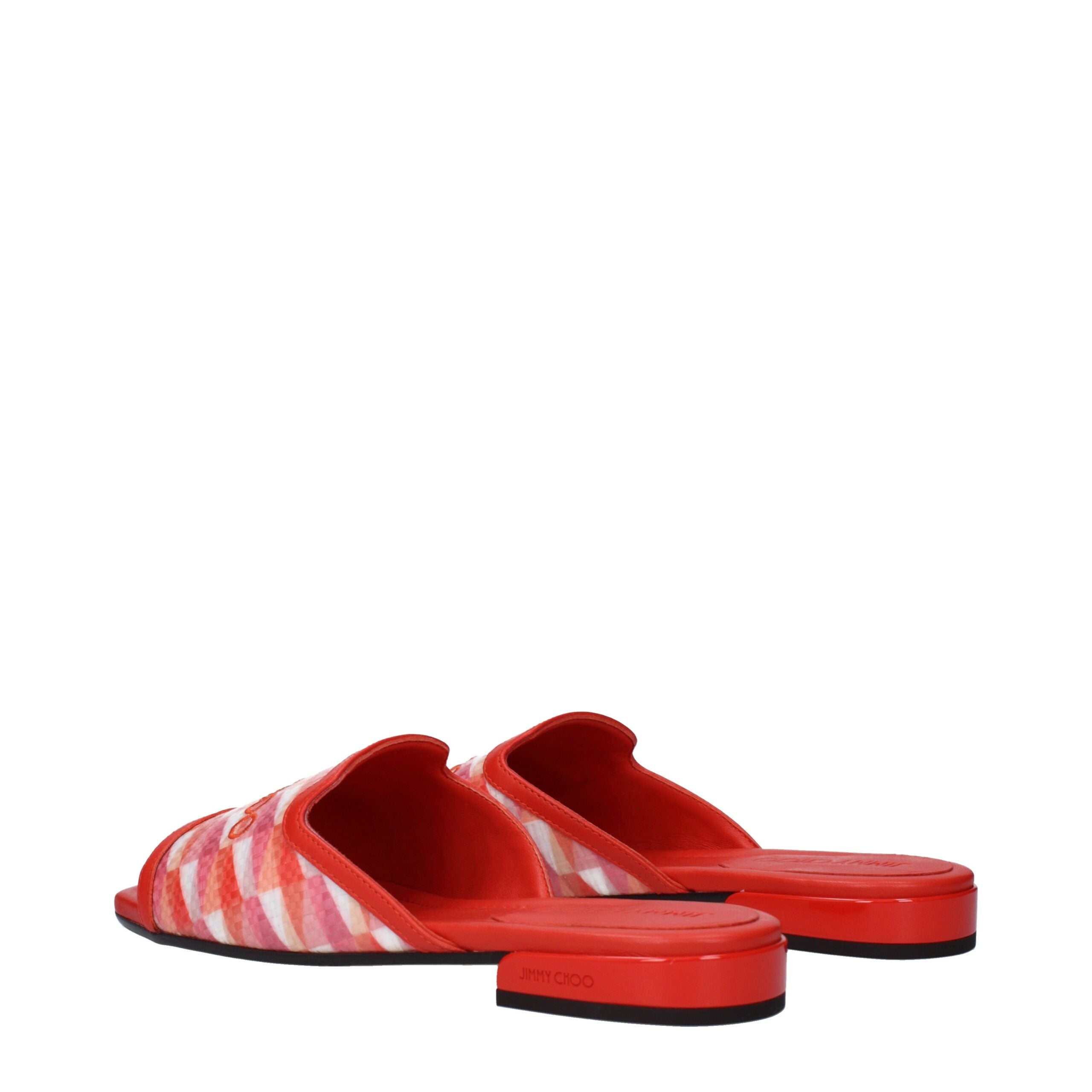 Jimmy Choo Orangefarbene Stoffpantoffeln Sandalen