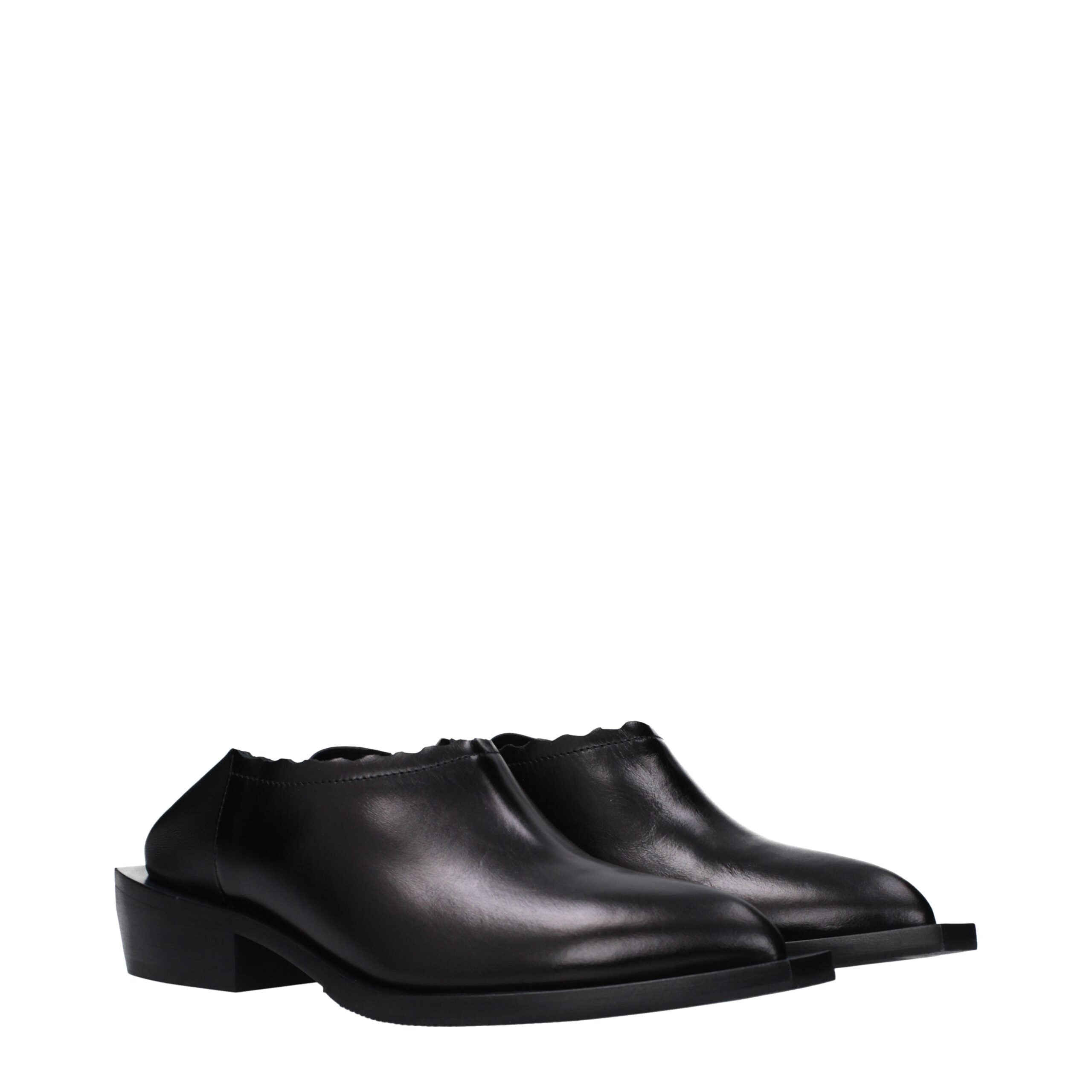 Love Moschino Schwarze Lederclogs