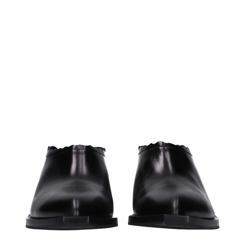 Love Moschino Schwarze Lederclogs