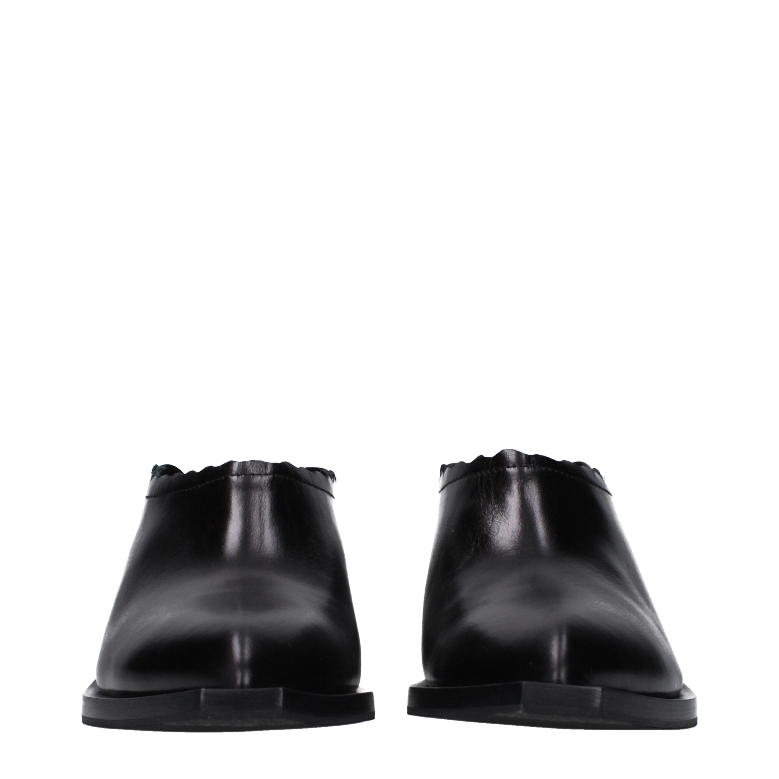 Love Moschino Schwarze Lederclogs