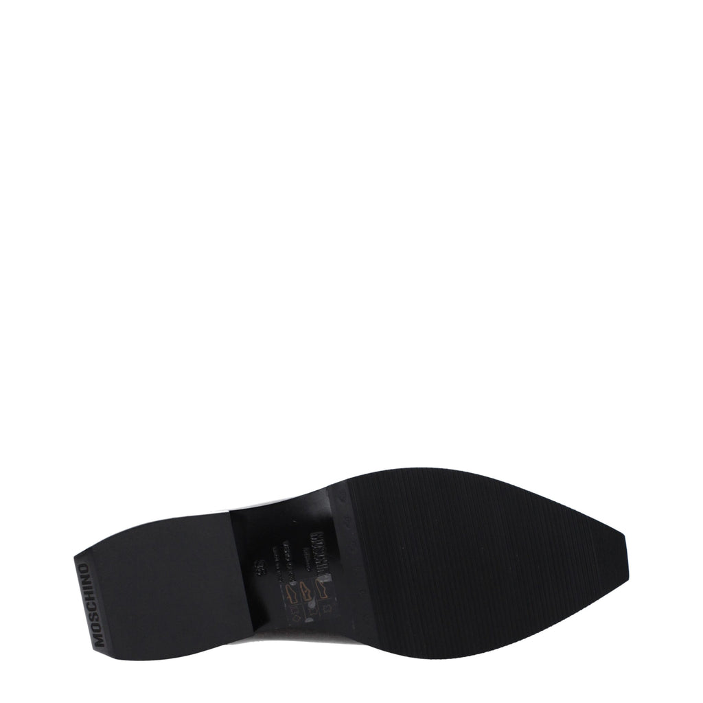 Love Moschino Schwarze Lederclogs
