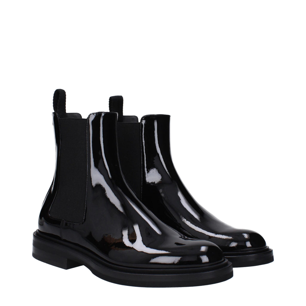 Dolce & Gabbana Schwarze Lederstiefeletten