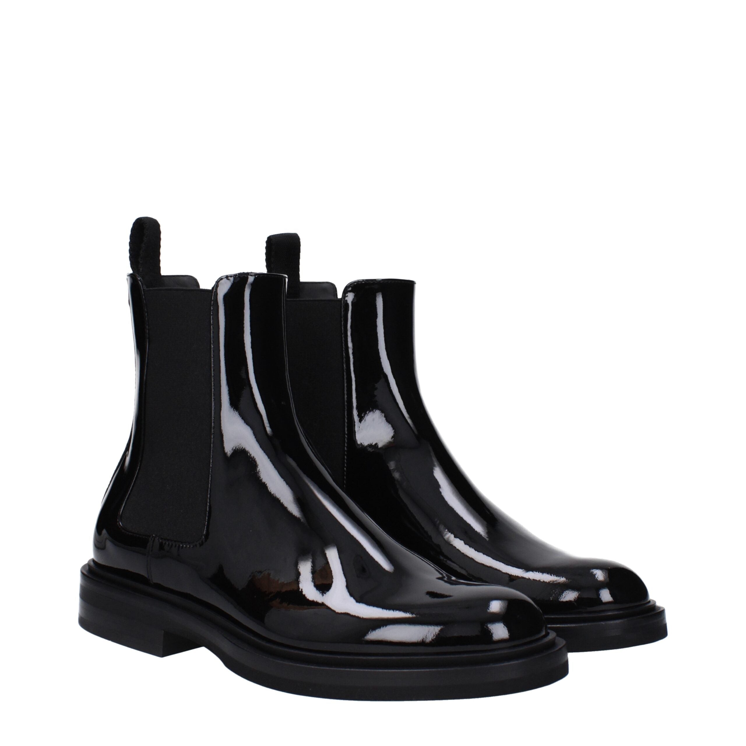 Dolce & Gabbana Schwarze Lederstiefeletten