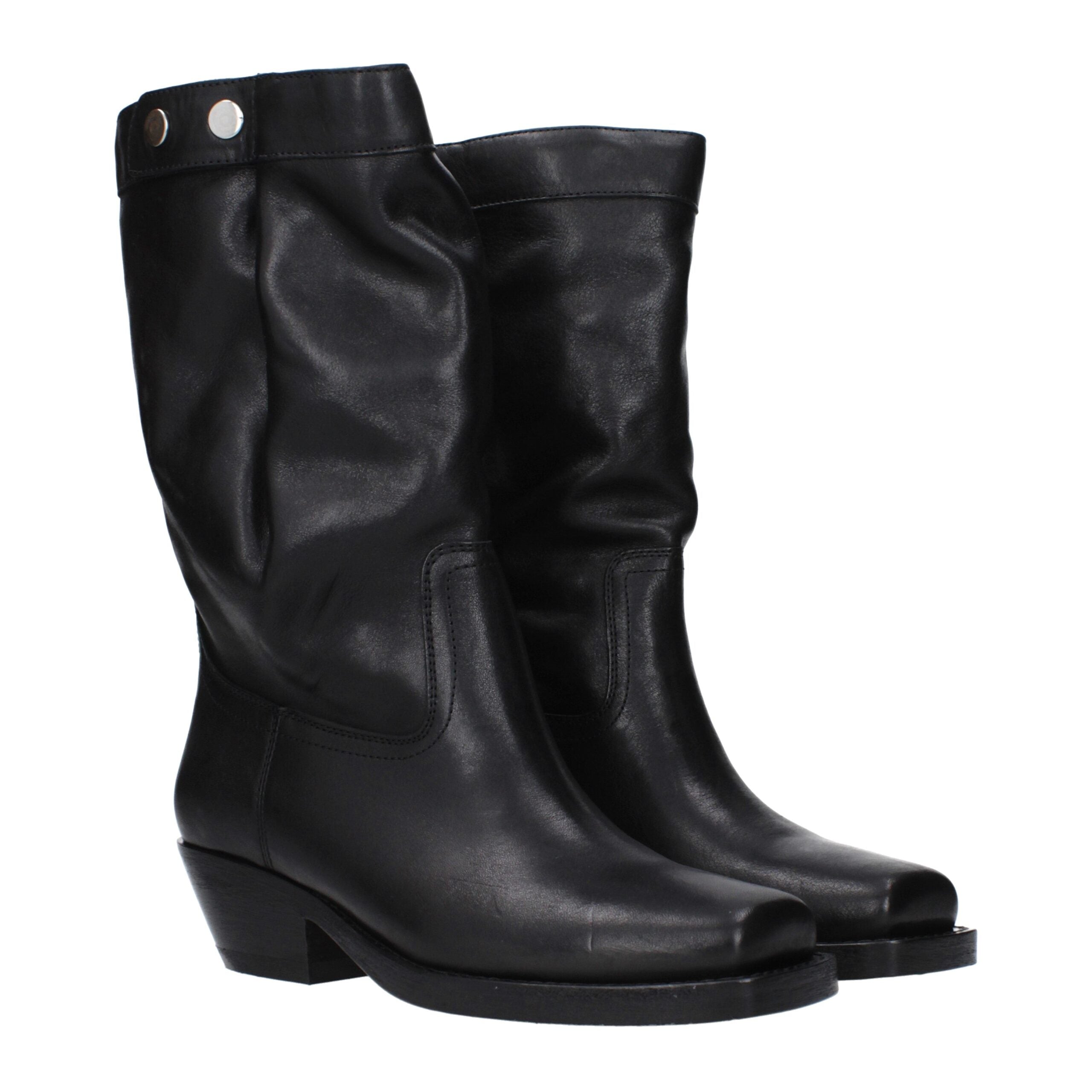 Isabel Marant Schwarze Lederstiefeletten