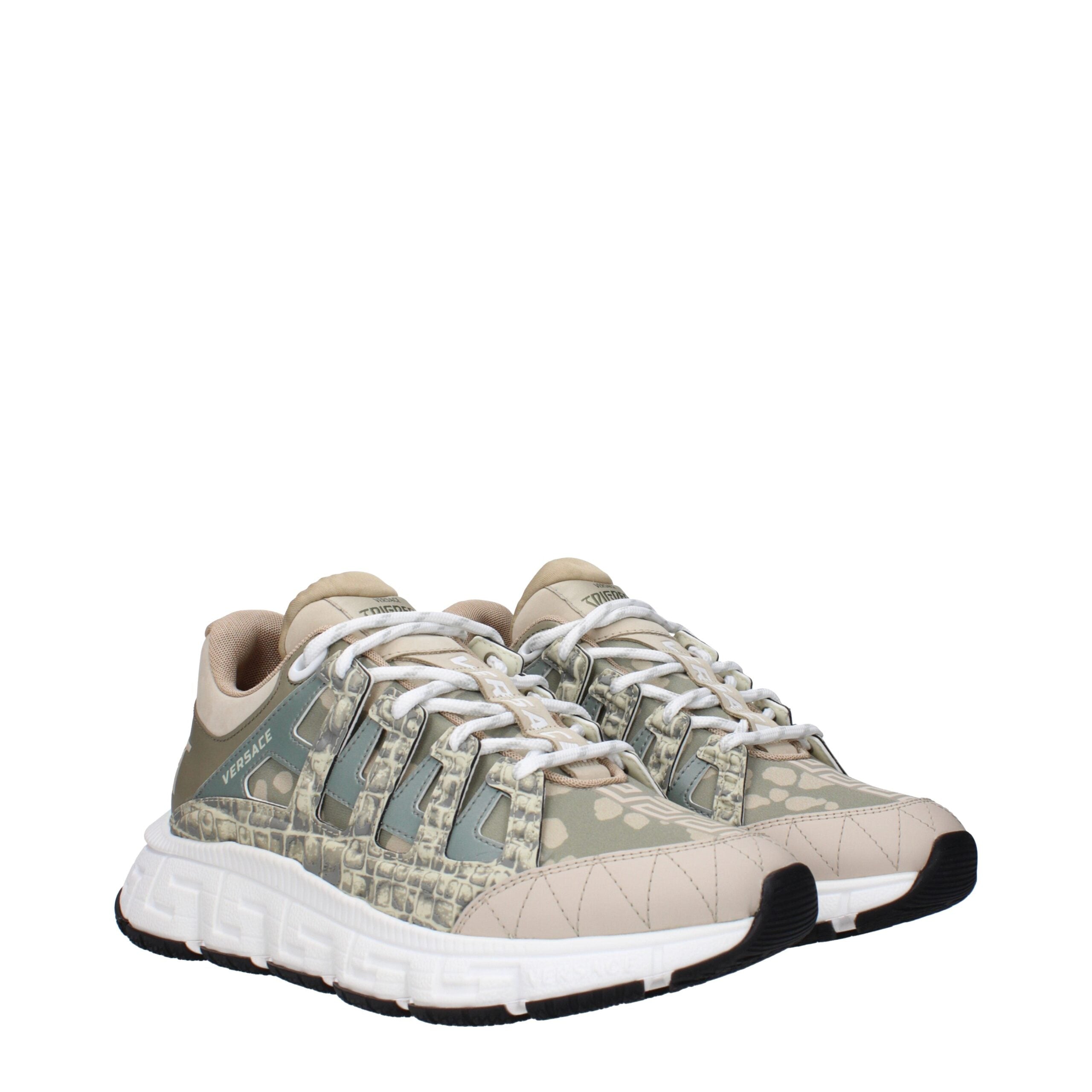 Versace Grüner Stoff Low Tops