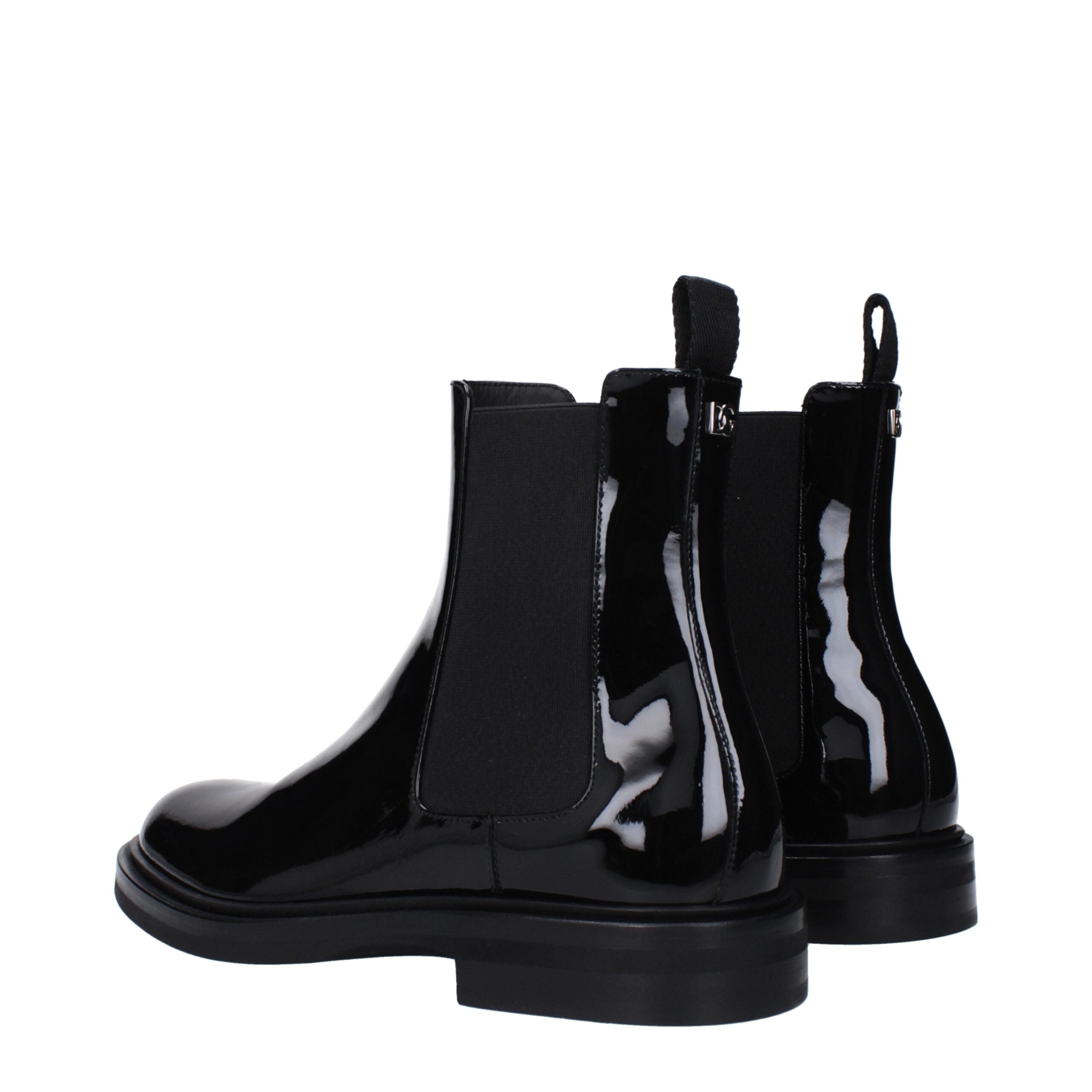 Dolce & Gabbana Schwarze Lederstiefeletten