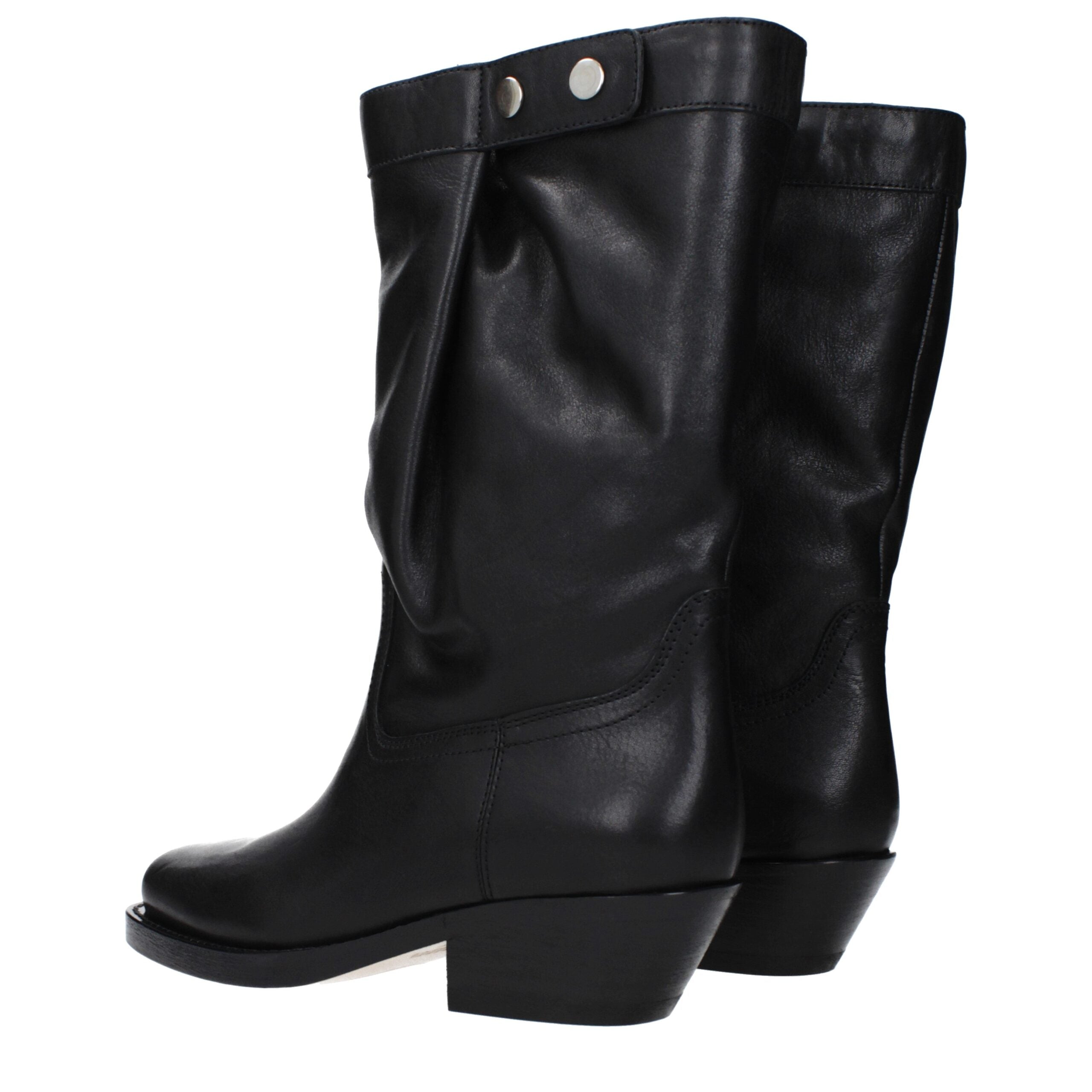 Isabel Marant Schwarze Lederstiefeletten