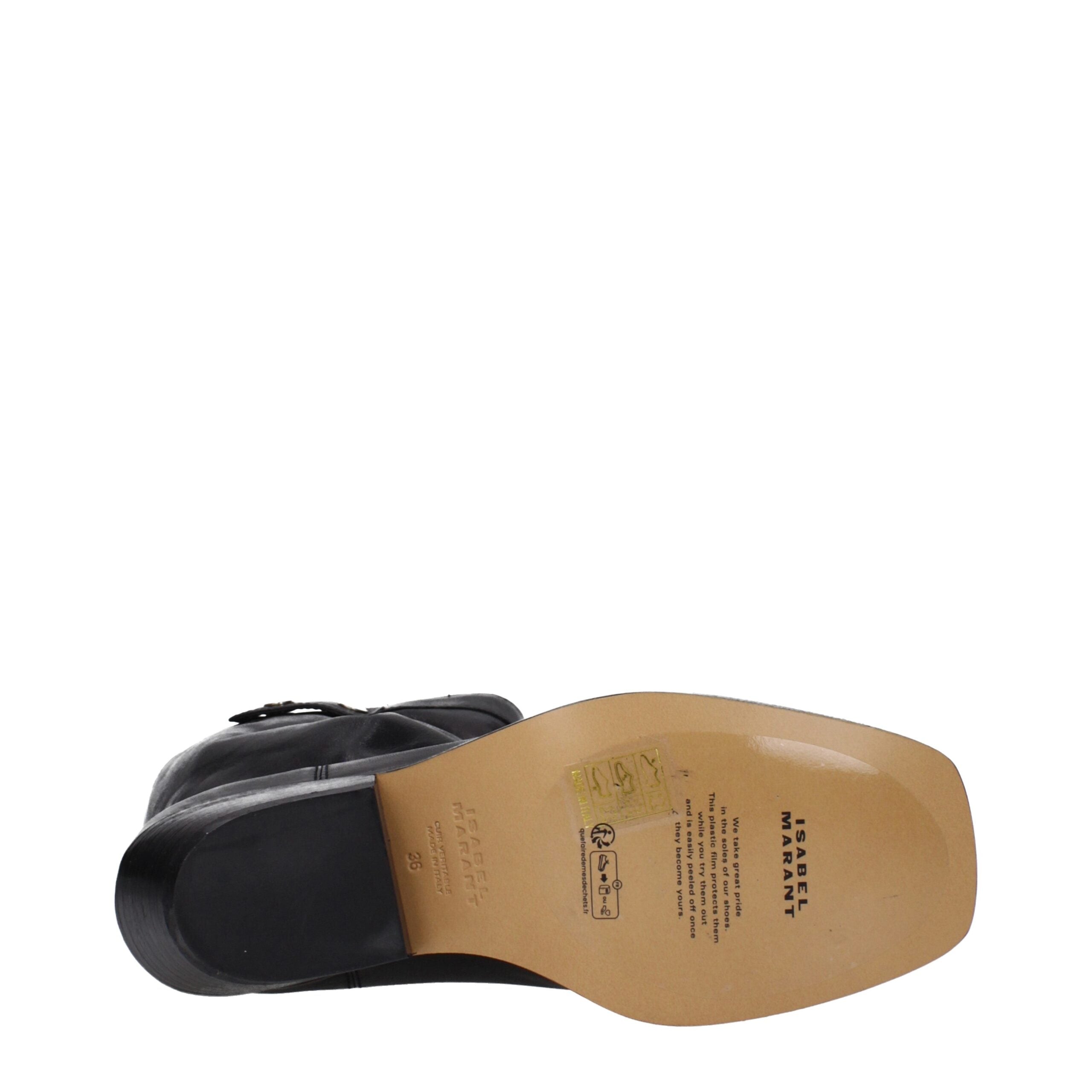 Isabel Marant Schwarze Lederstiefeletten