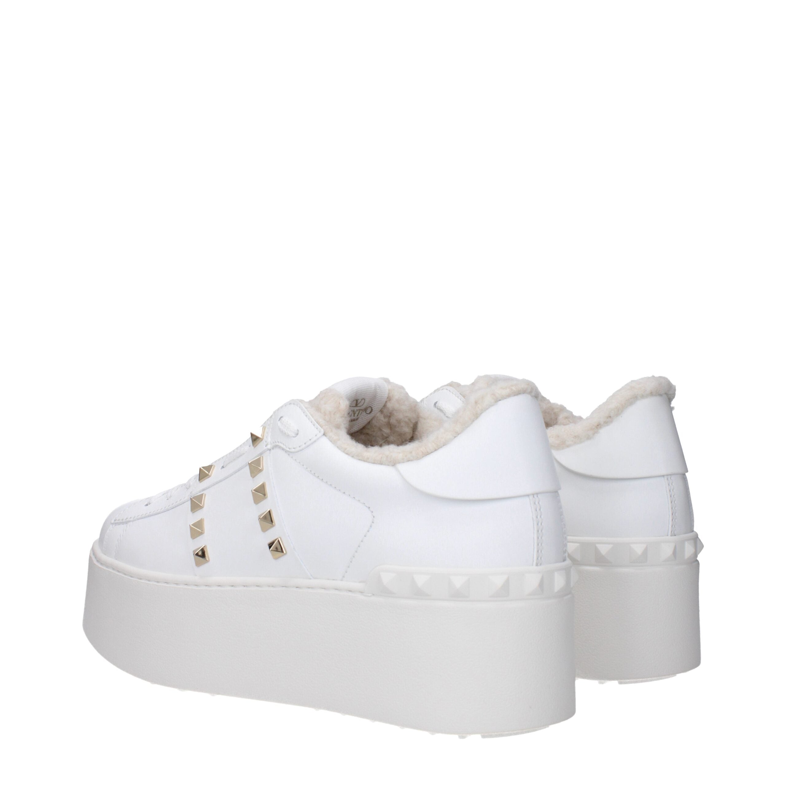 Valentino Garavani Weiße Leder Plateau Turnschuhe
