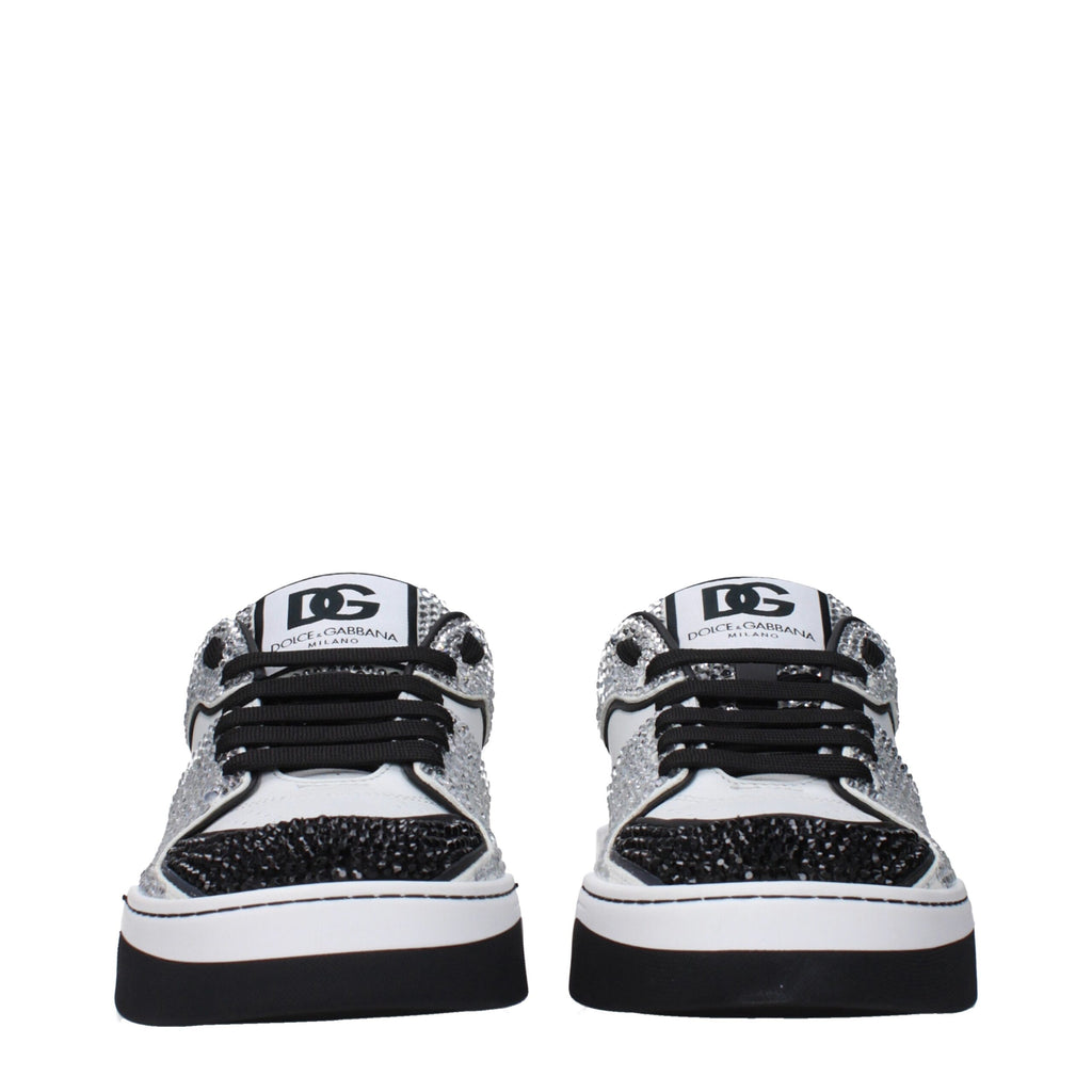 Dolce & Gabbana Weiße Leder-Low Tops
