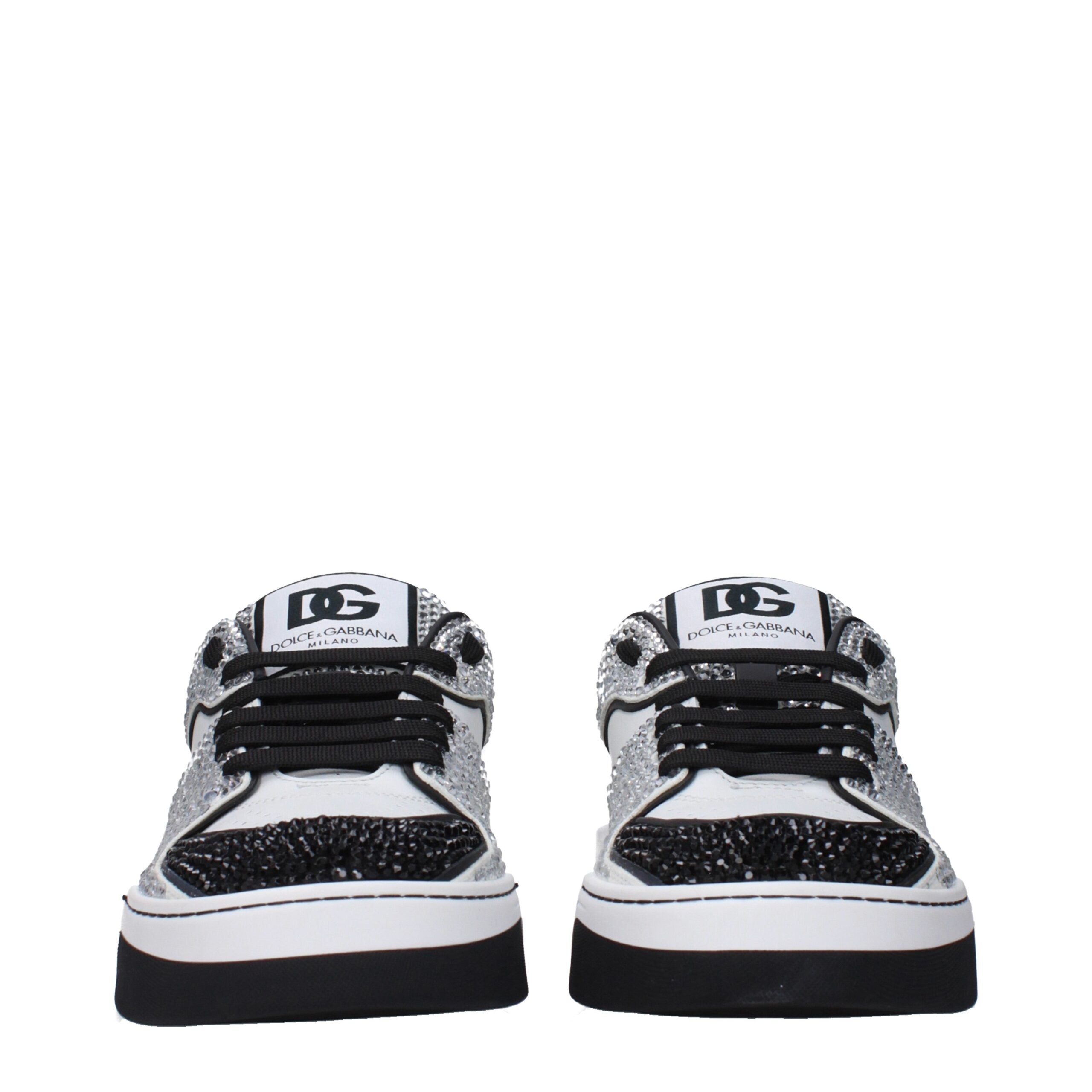 Dolce & Gabbana Weiße Leder-Low Tops