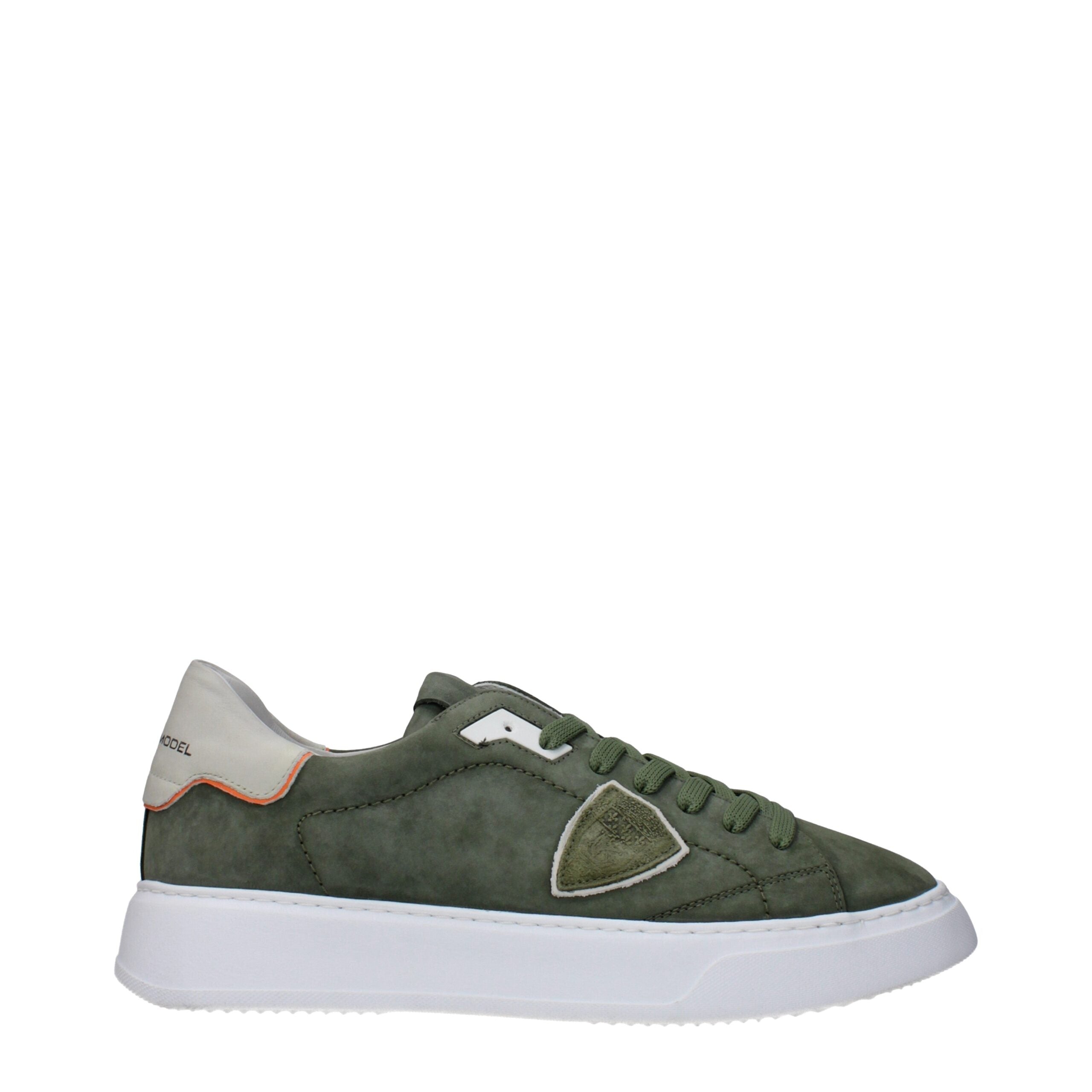 Philippe Model Grüne Sneakers aus Leder mit niedrigem Schaft