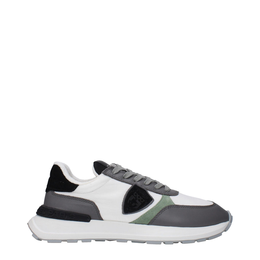 Philippe Model Weiße Stoff-Sneaker mit niedrigem Schaft