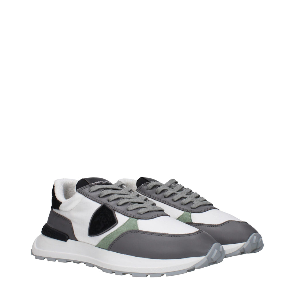 Philippe Model Weiße Stoff-Sneaker mit niedrigem Schaft