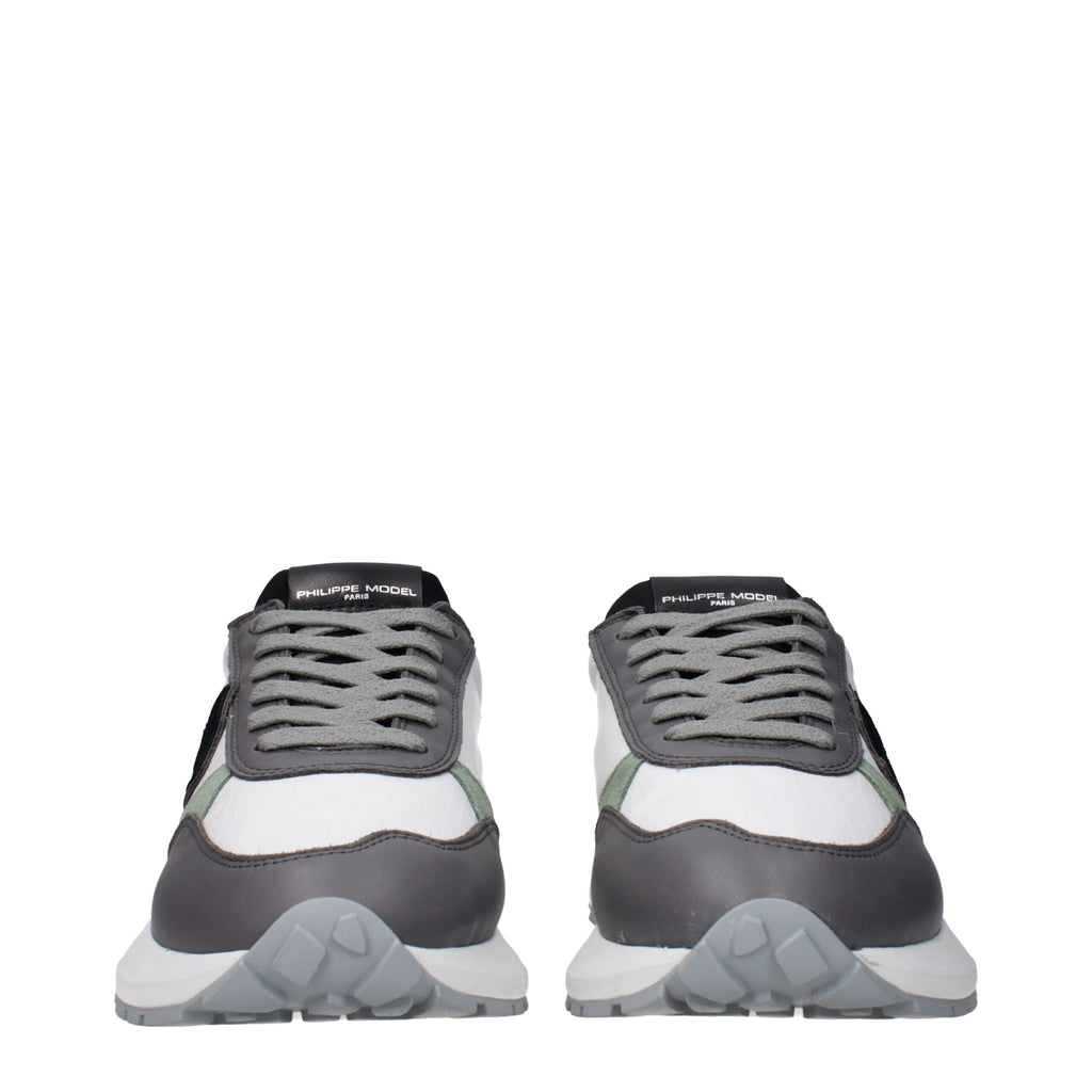 Philippe Model Weißer Stoff Sportliche Turnschuhe