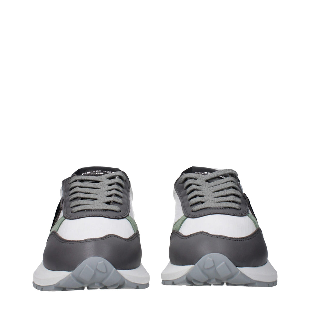 Philippe Model Weiße Stoff-Sneaker mit niedrigem Schaft