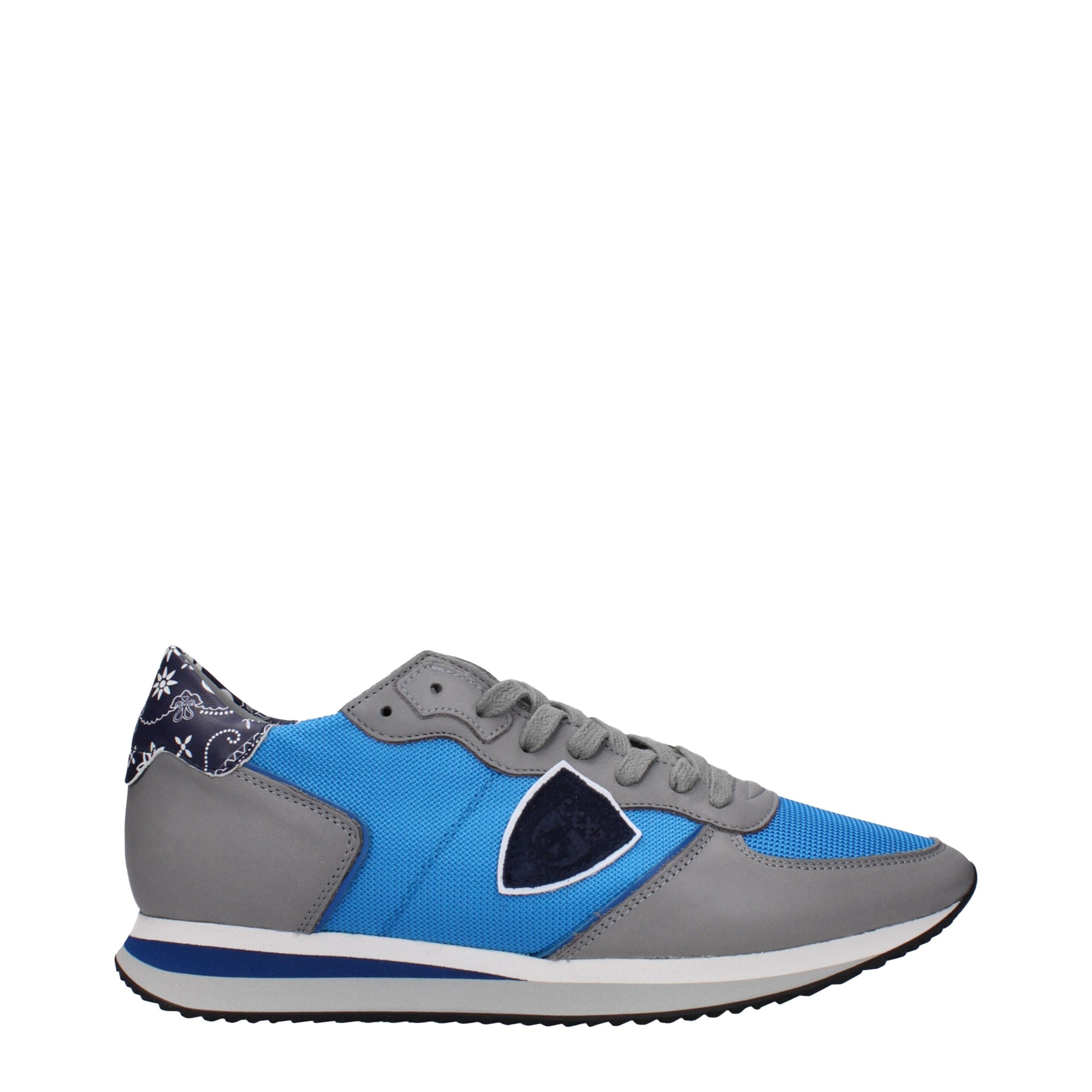 Philippe Model Blaue Stoff-Sneaker mit niedrigem Schaft