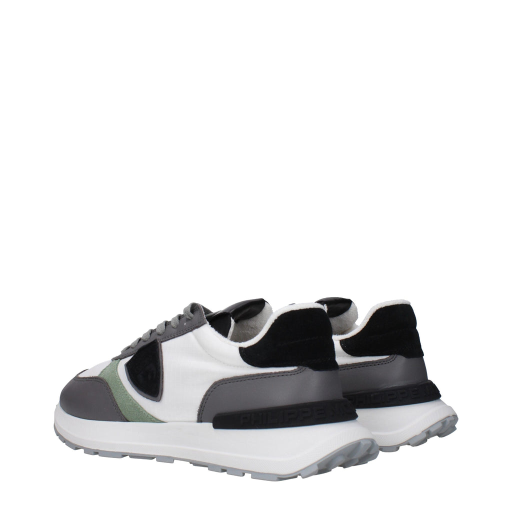 Philippe Model Weiße Stoff-Sneaker mit niedrigem Schaft