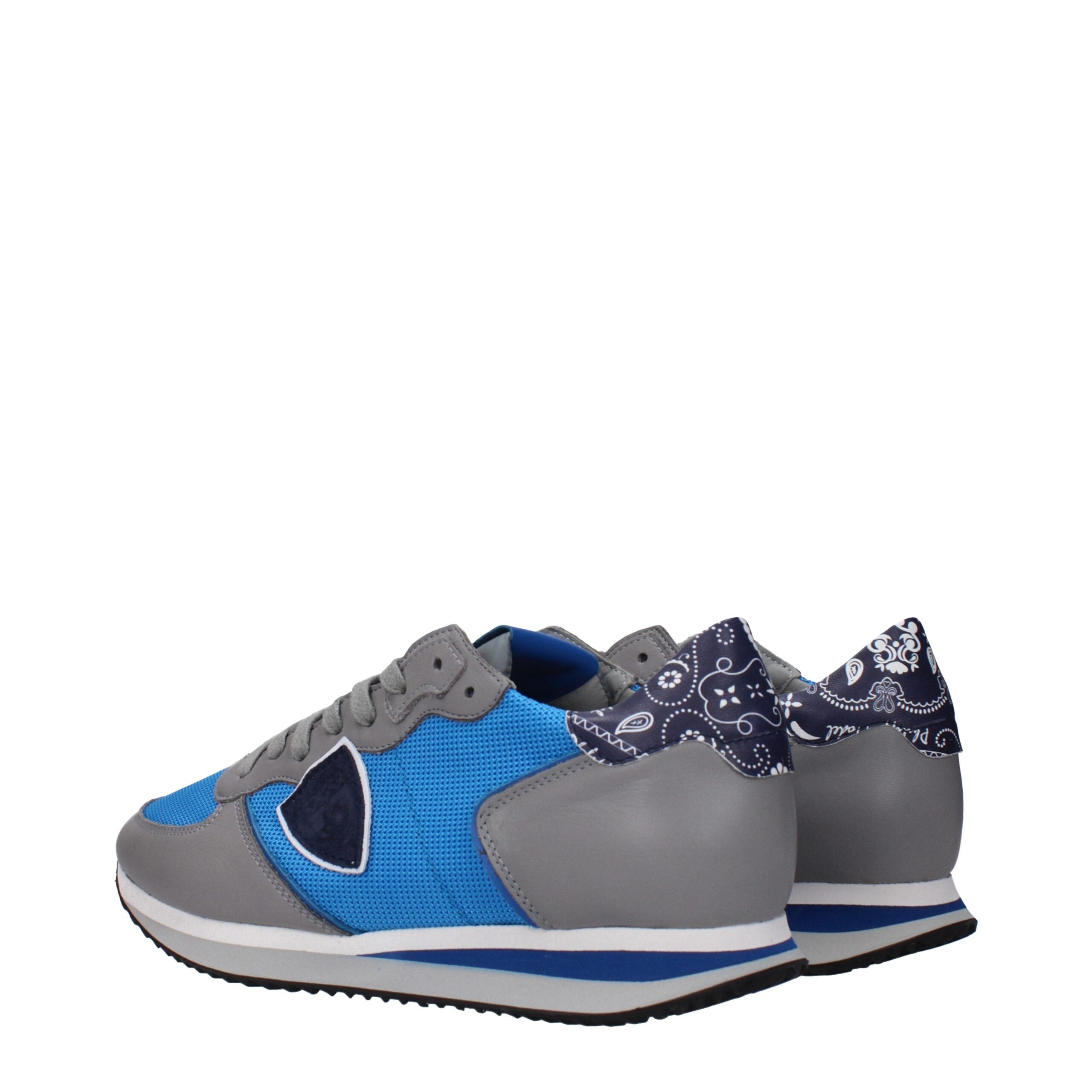 Philippe Model Blaue Stoff-Sneaker mit niedrigem Schaft