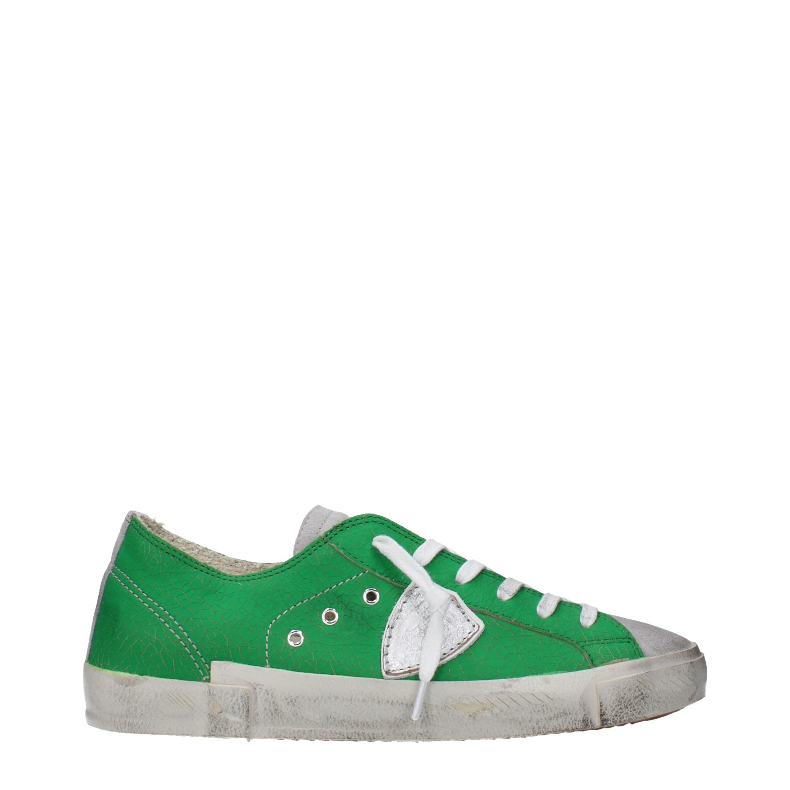 Philippe Model Grüne Sneakers aus Leder mit niedrigem Schaft