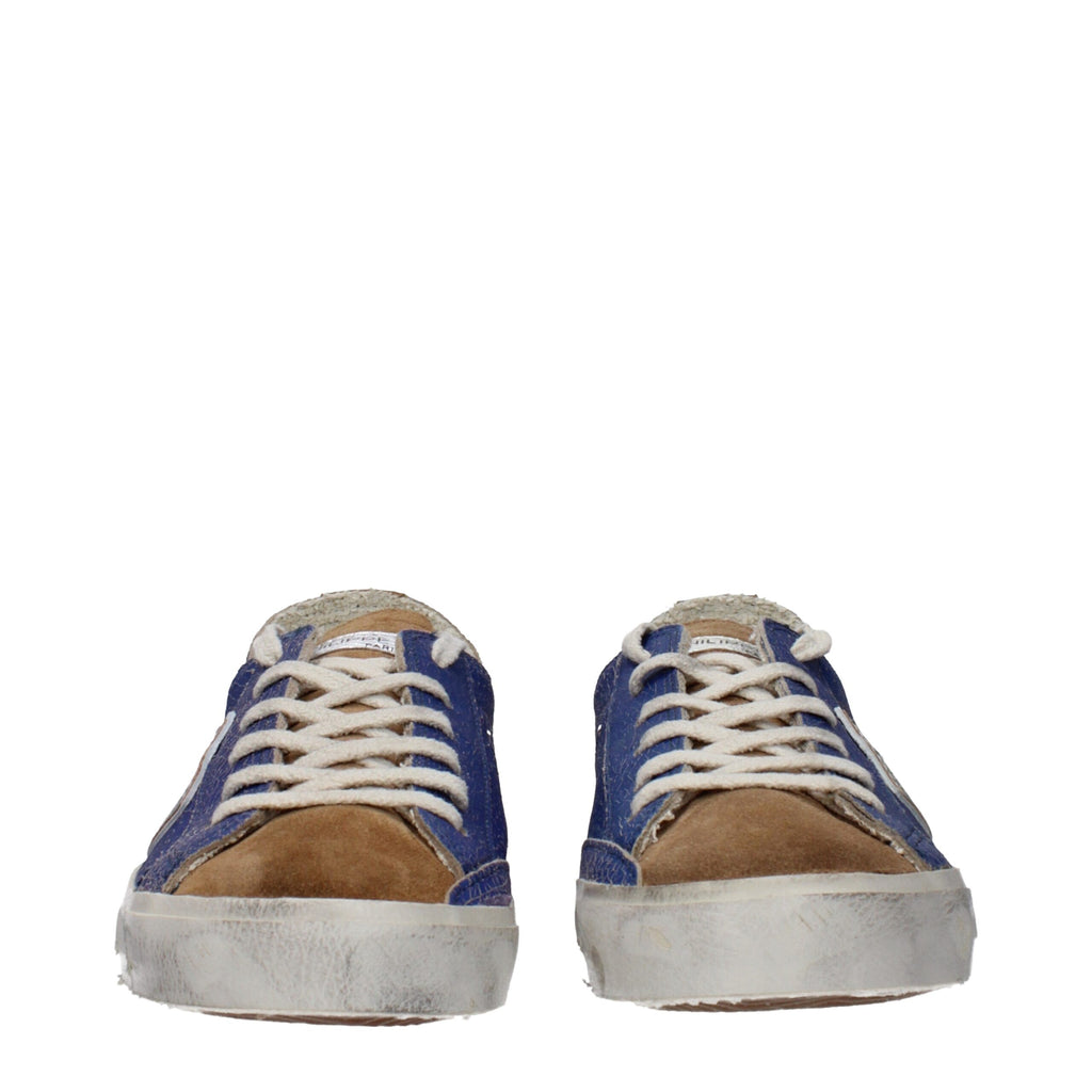 Philippe Model Blaue Leder-Sneaker mit niedrigem Schaft
