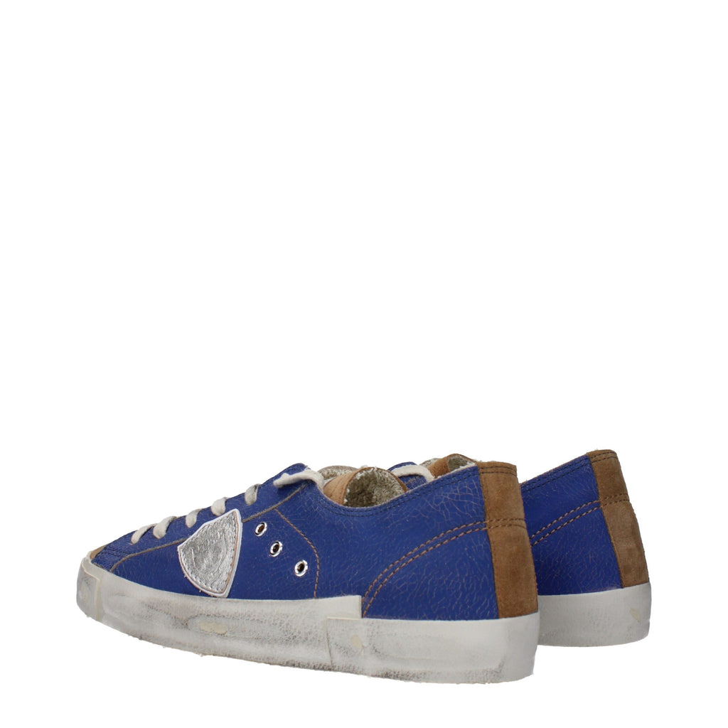 Philippe Model Blaue Leder-Sneaker mit niedrigem Schaft