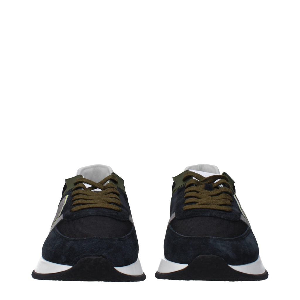 Philippe Model Blaue Leder Sportliche Turnschuhe