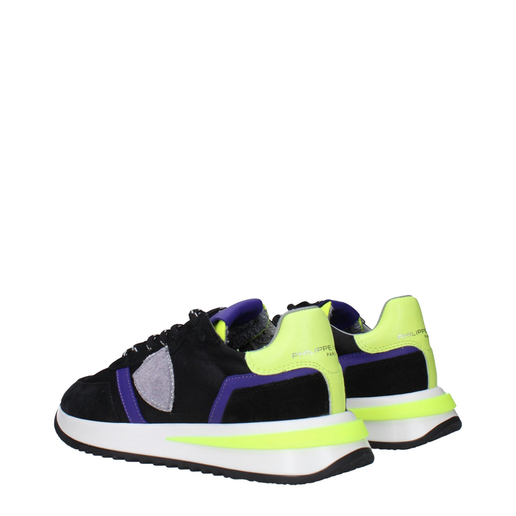 Philippe Model Schwarzer Stoff Sportliche Turnschuhe