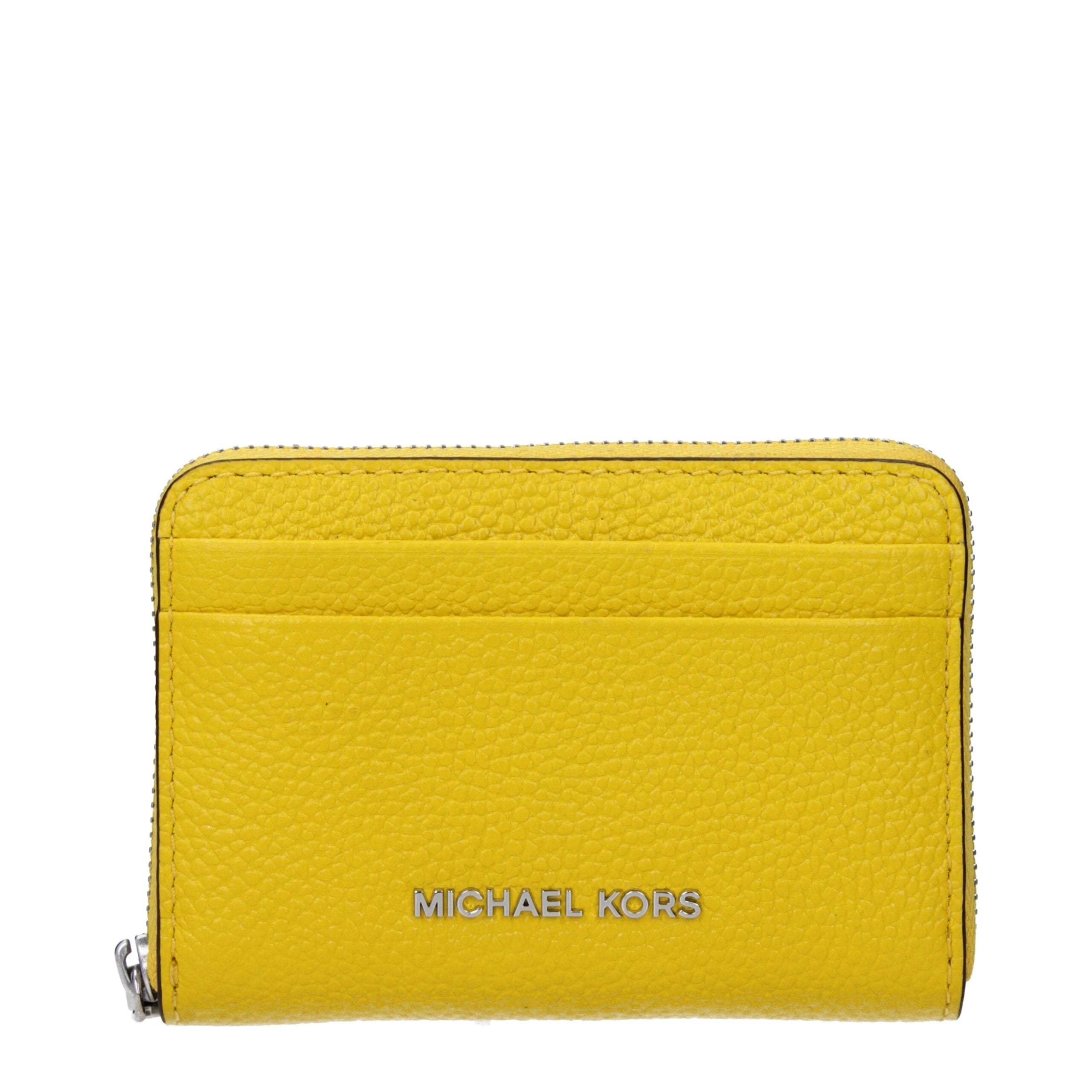 Michael Kors Gelbe Leder-Kartenhalter