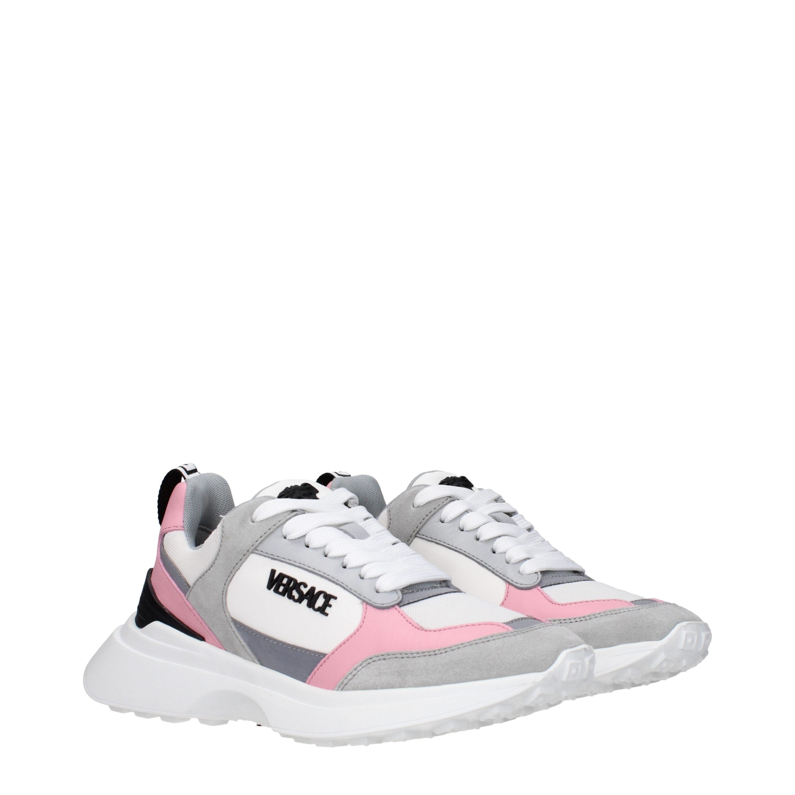 Versace Weißer Stoff Turnschuhe