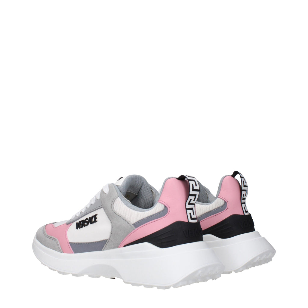 Versace Weißer Stoff Turnschuhe