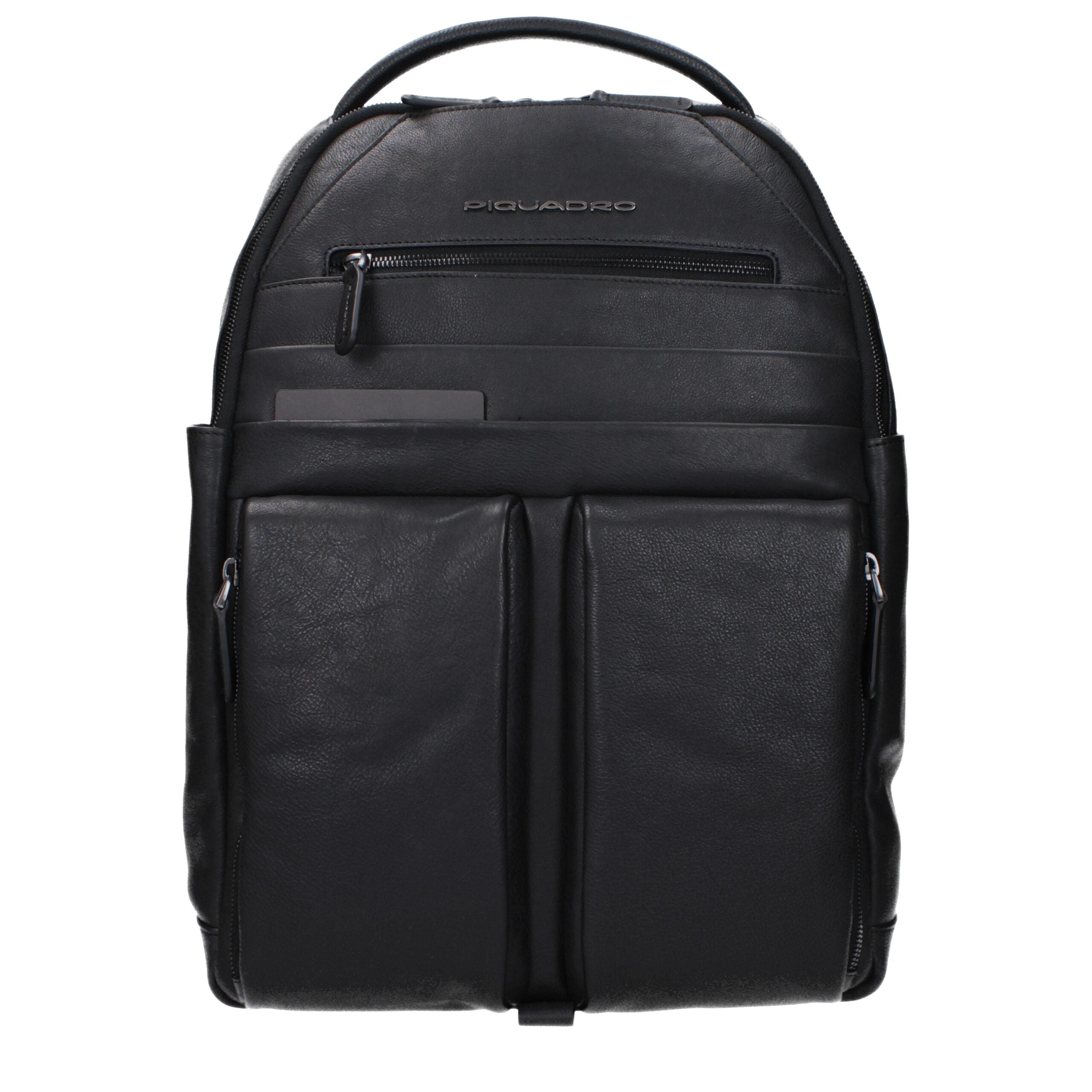 Piquadro Schwarzer Lederrucksack