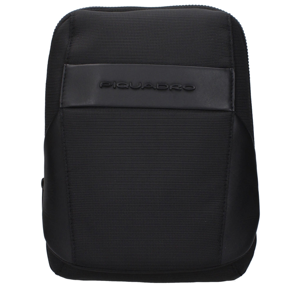 Piquadro Schwarze Stoff-Umhängetasche