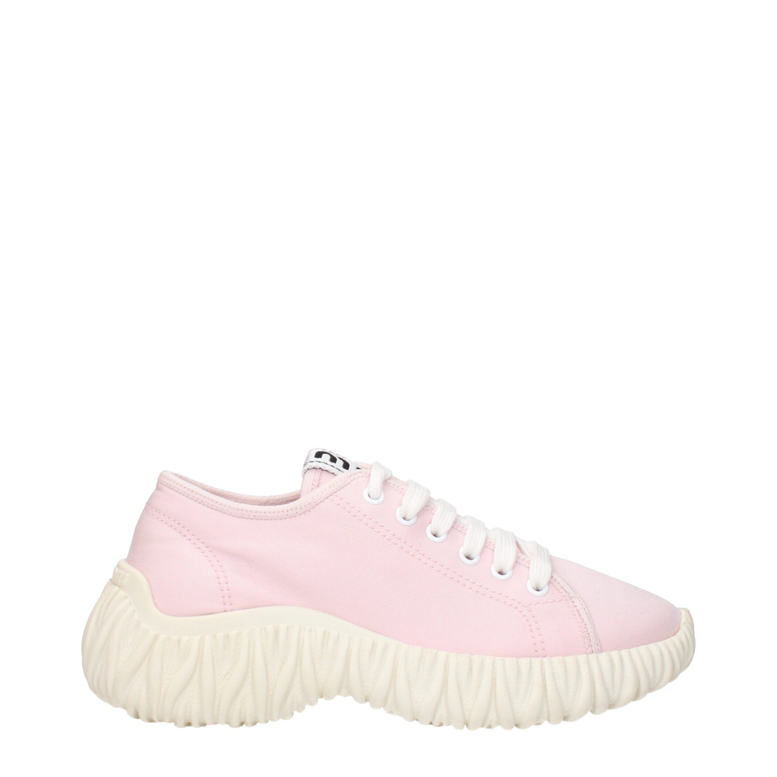 Miu Miu Rosa Stoff-Sneaker mit niedrigem Schaft