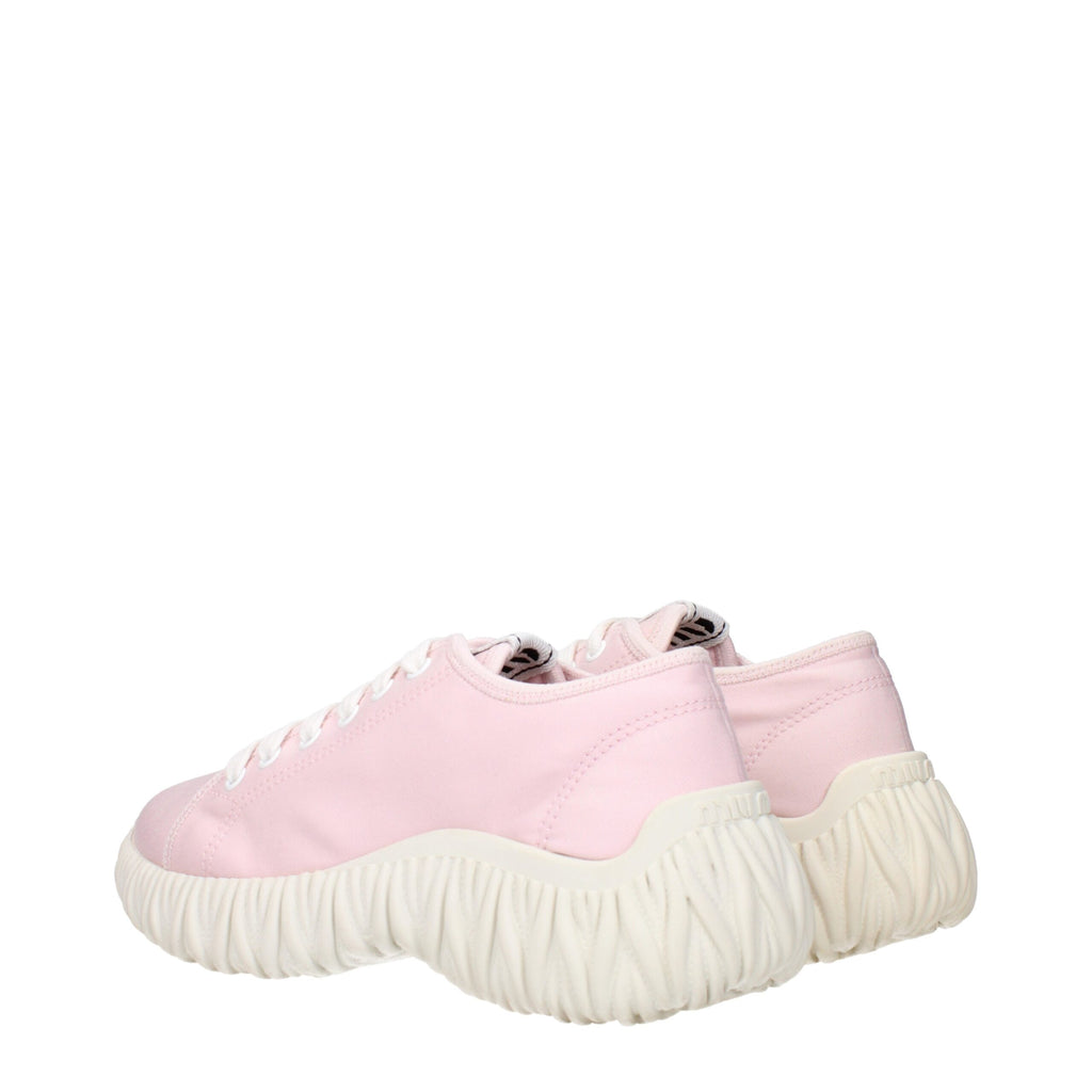 Miu Miu Rosa Stoff-Sneaker mit niedrigem Schaft