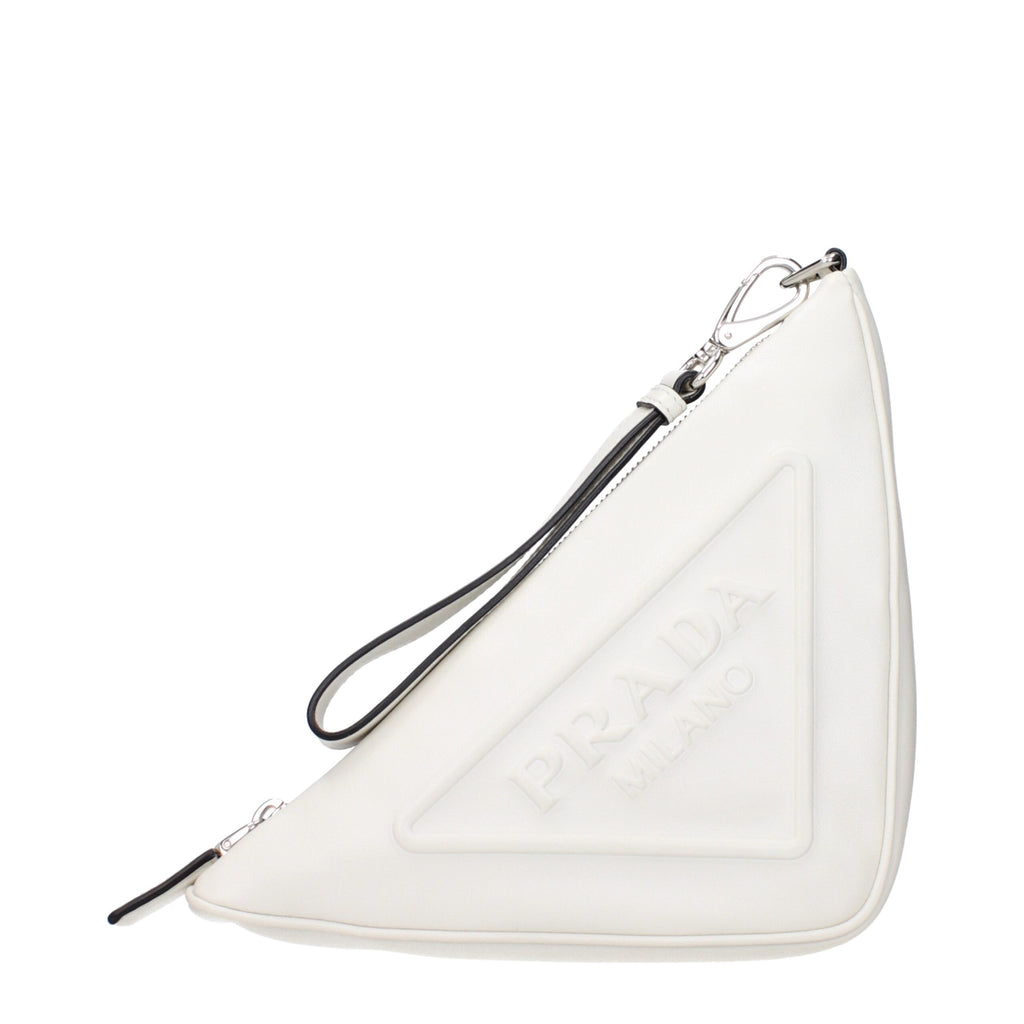 Prada Weiße Leder Clutch Bags