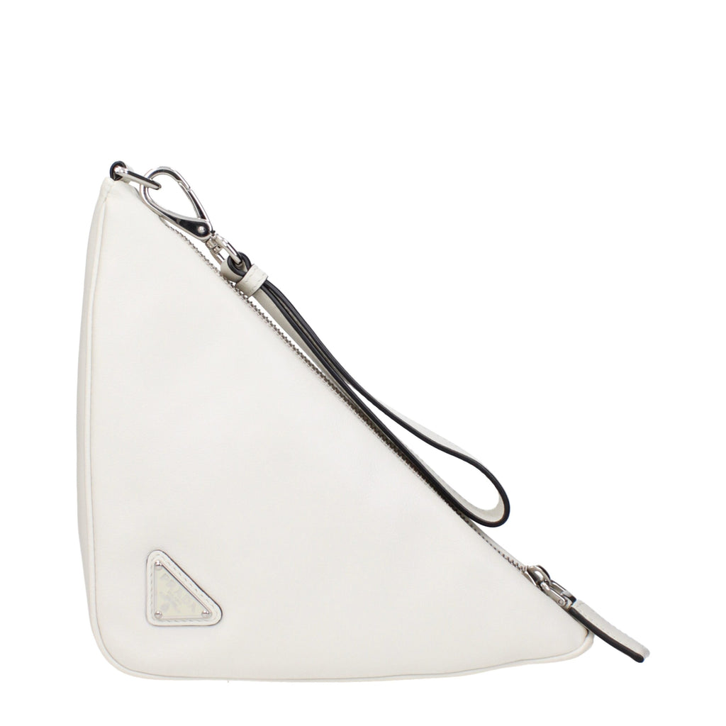 Prada Weiße Leder Clutch Bags