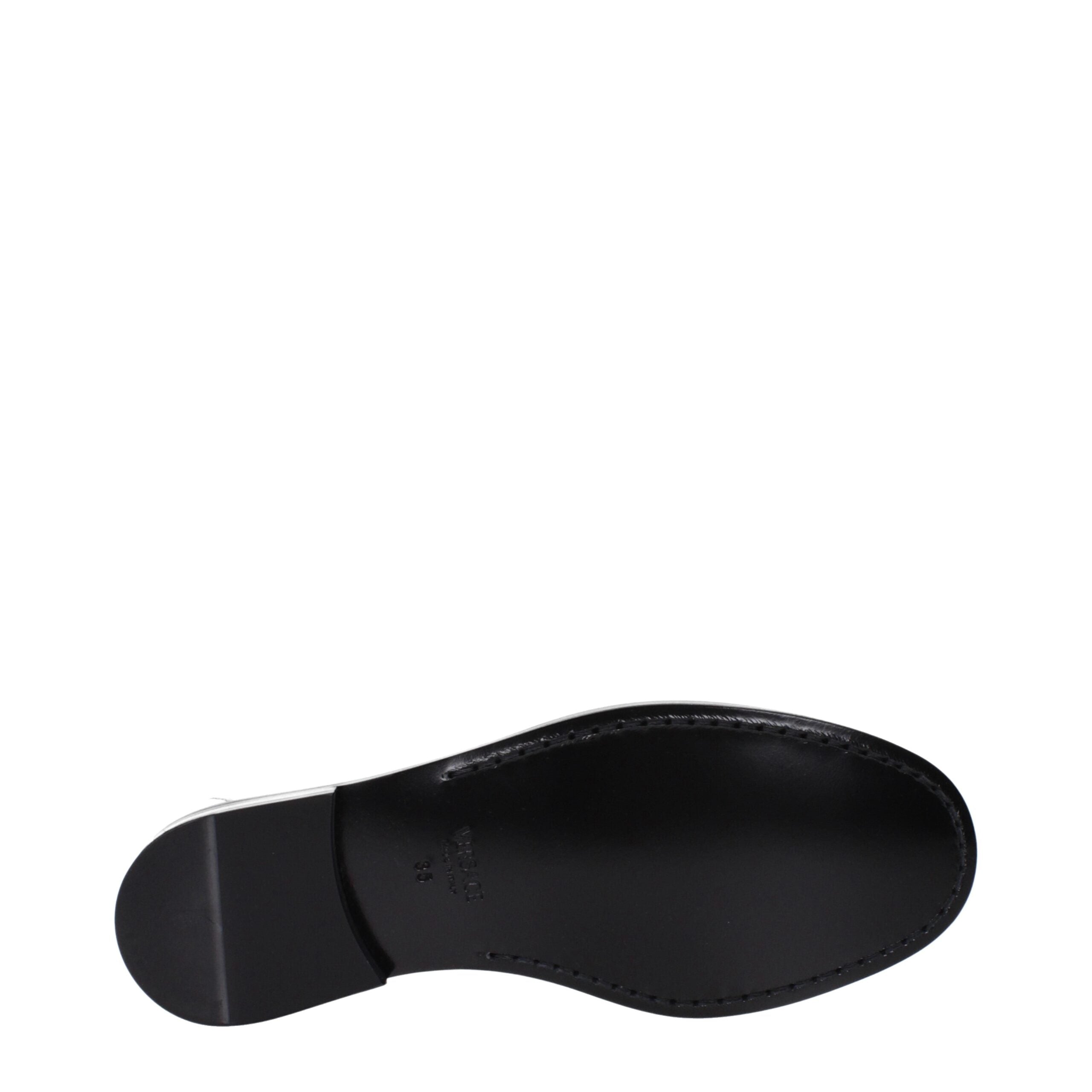 Versace Graue Leder Slipper