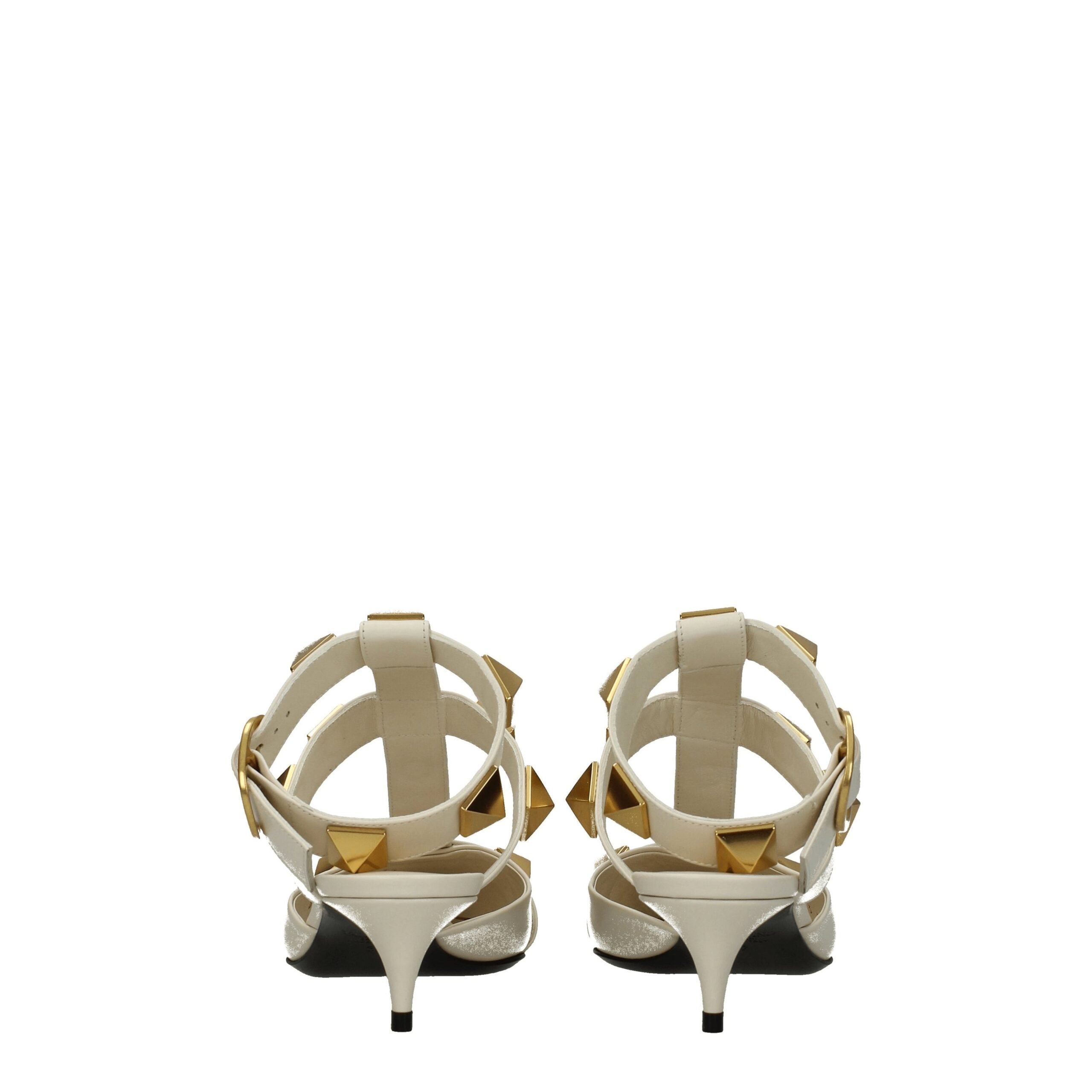 Valentino Garavani Beige Leder Stiletto Heels Sandalen