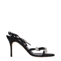 Manolo Blahnik Schwarze Satin-Stilettosandalen