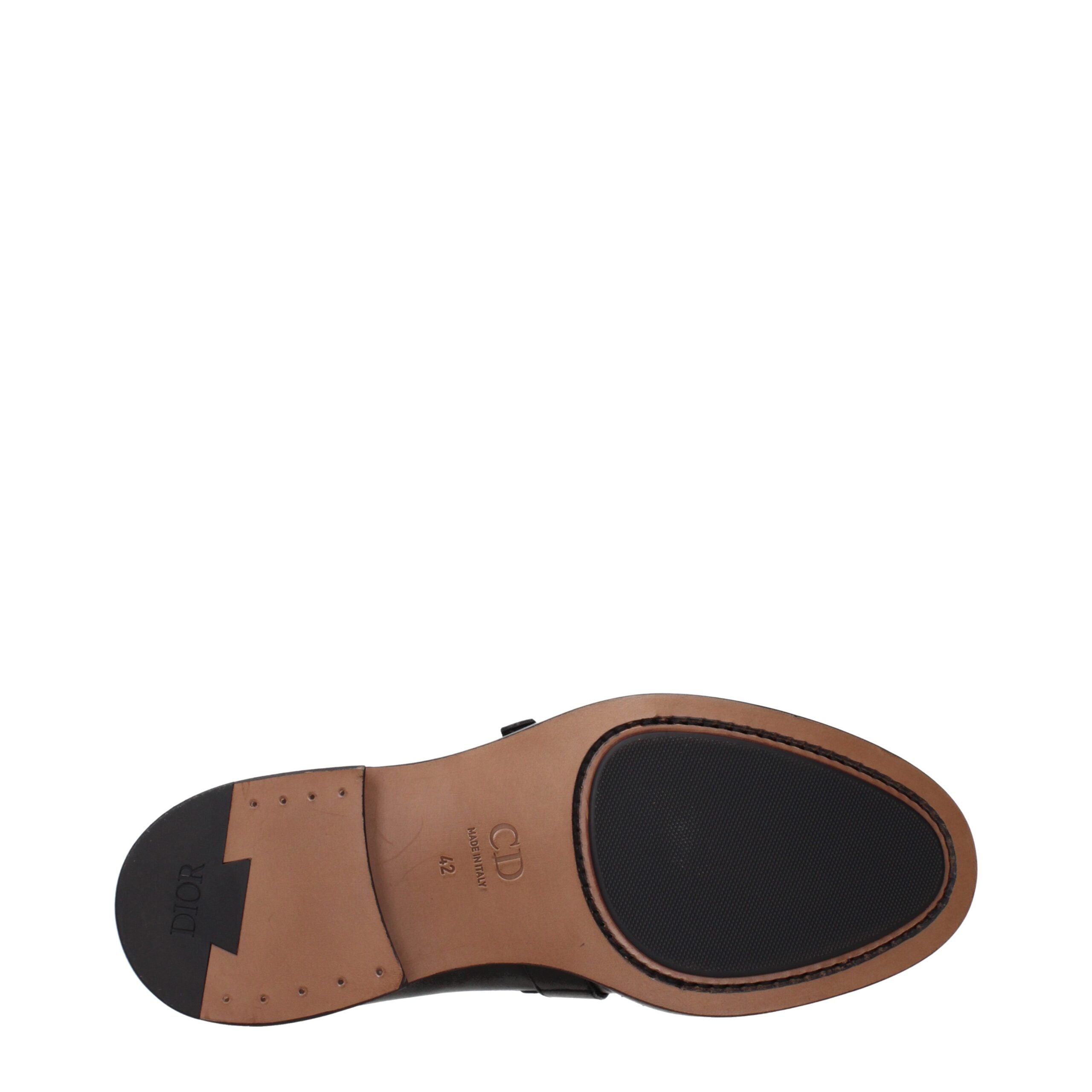 Christian Dior Schwarze Leder Slipper