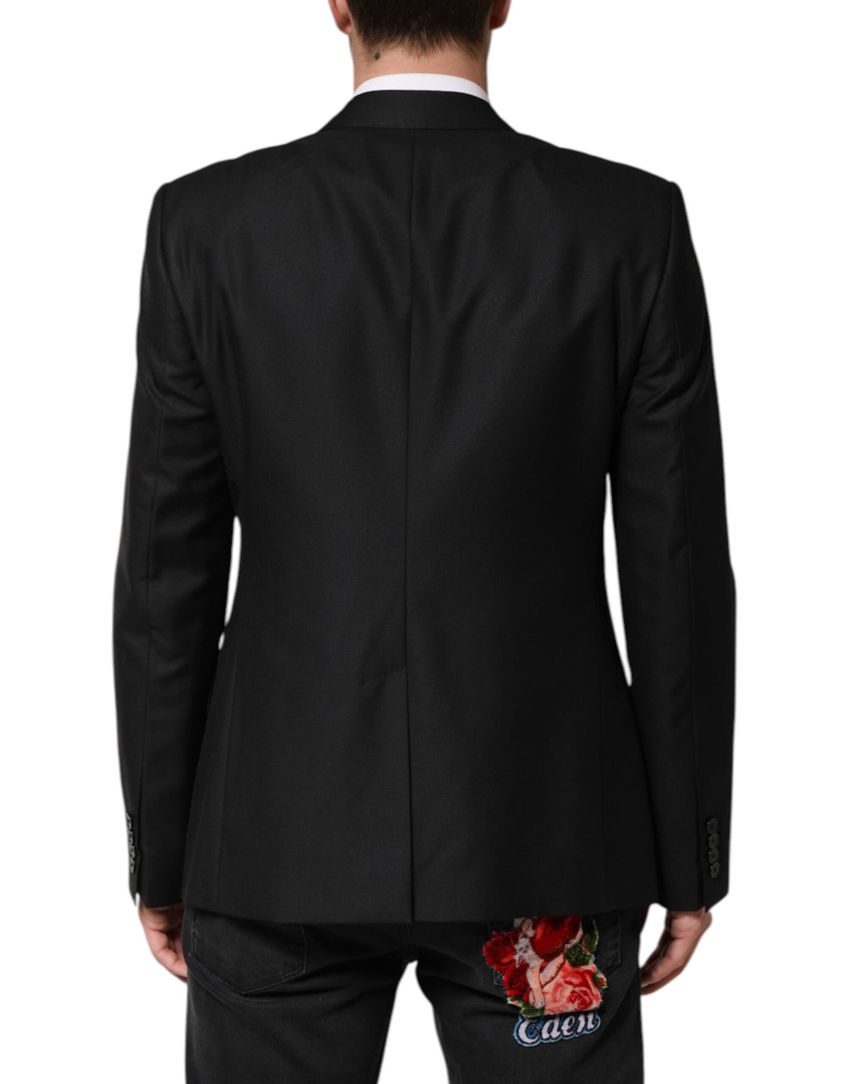 Dolce & Gabbana Zwart Wollen Single Breasted Jas Blazer
