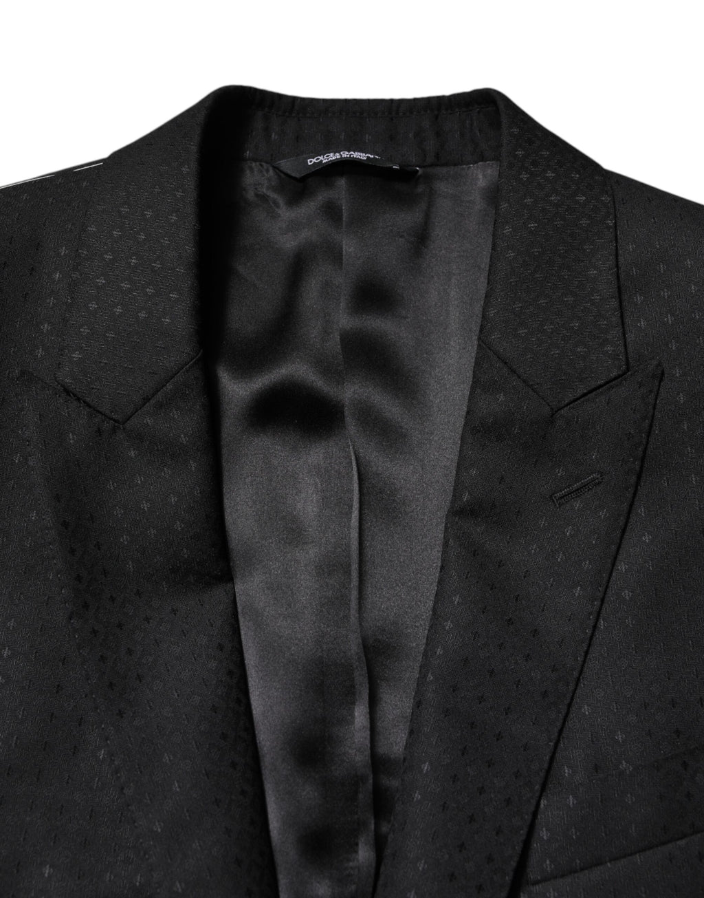 Dolce & Gabbana Schwarzer Jacquard-Anzug, einreihig, 2-teilig