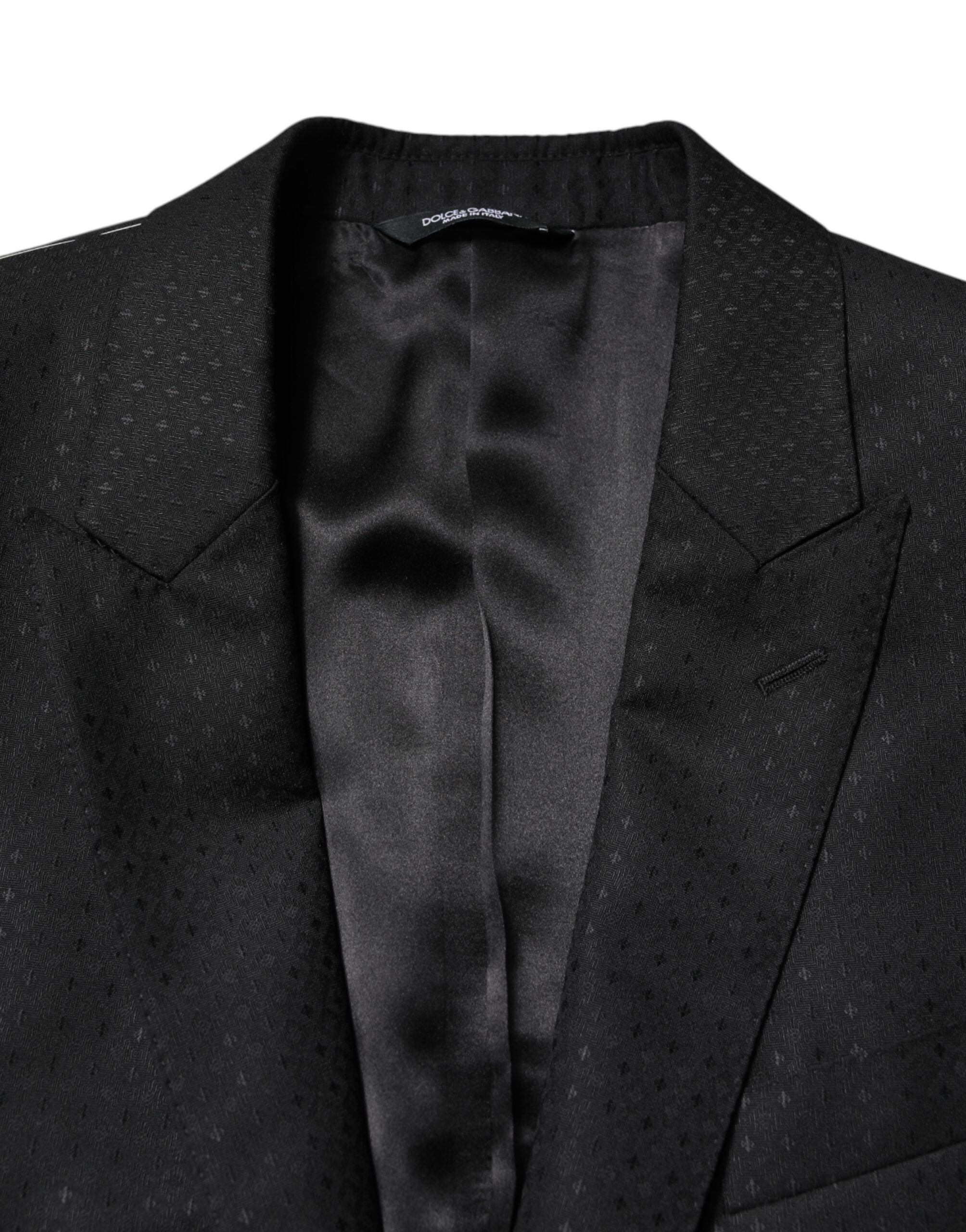 Dolce & Gabbana Schwarzer Jacquard-Anzug, einreihig, 2-teilig